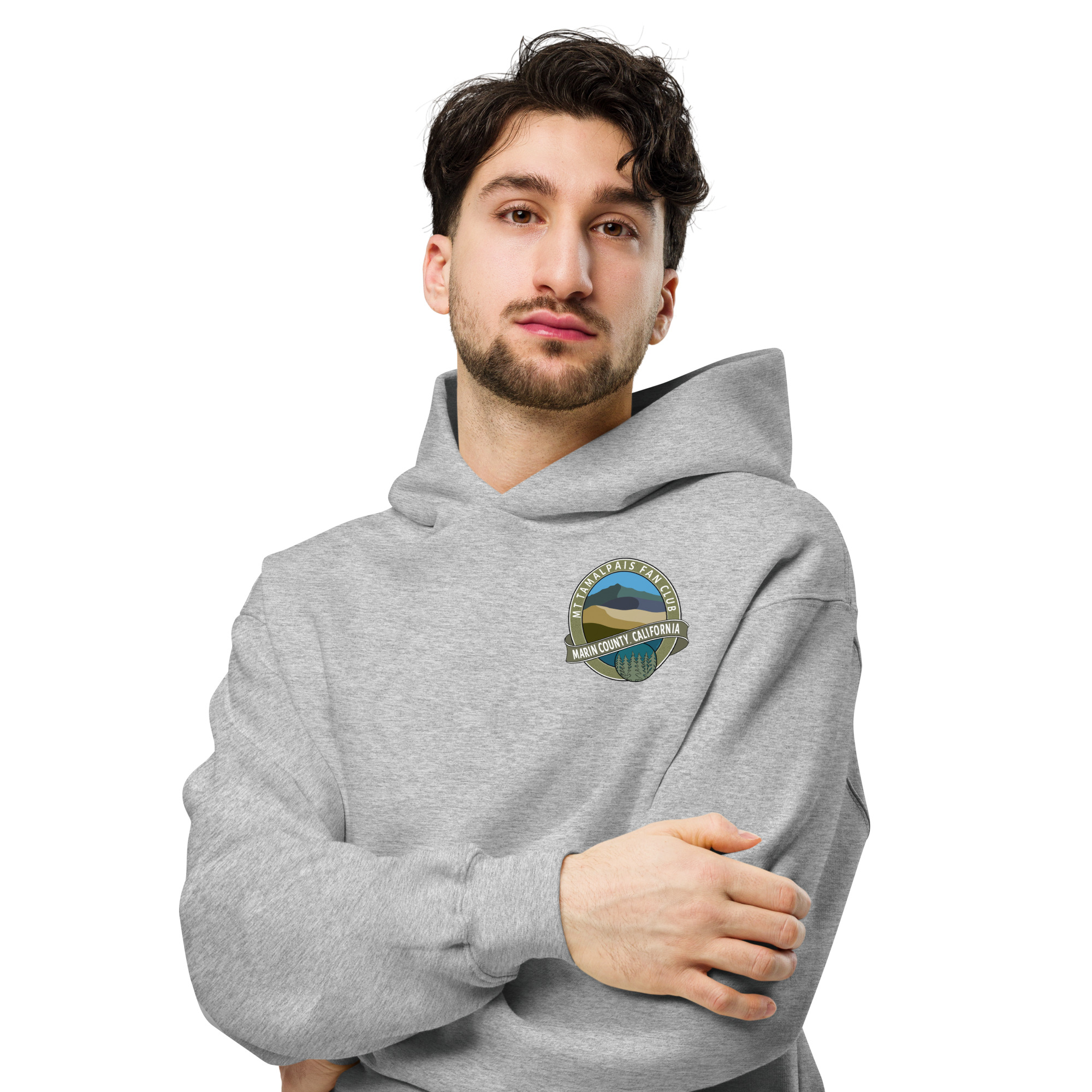 Oversized hoodie Oval Mt Tamalpais Fan Club Design Front chest and Back Unisex - Image 10