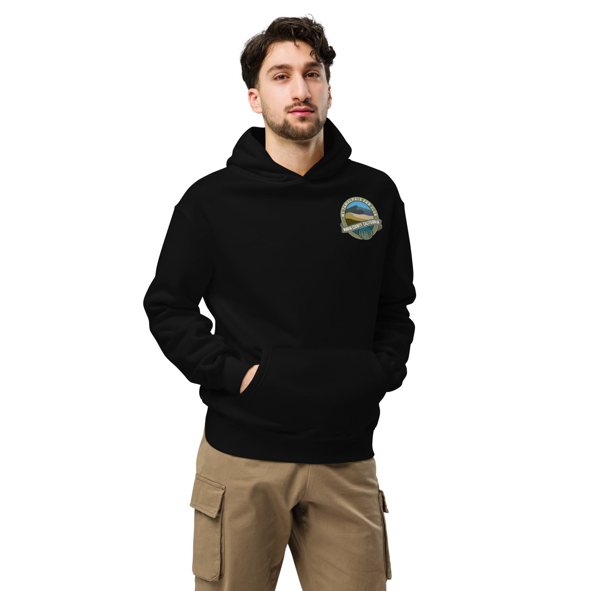 Oversized hoodie Oval Mt Tamalpais Fan Club Design Front chest and Back Unisex - Image 2