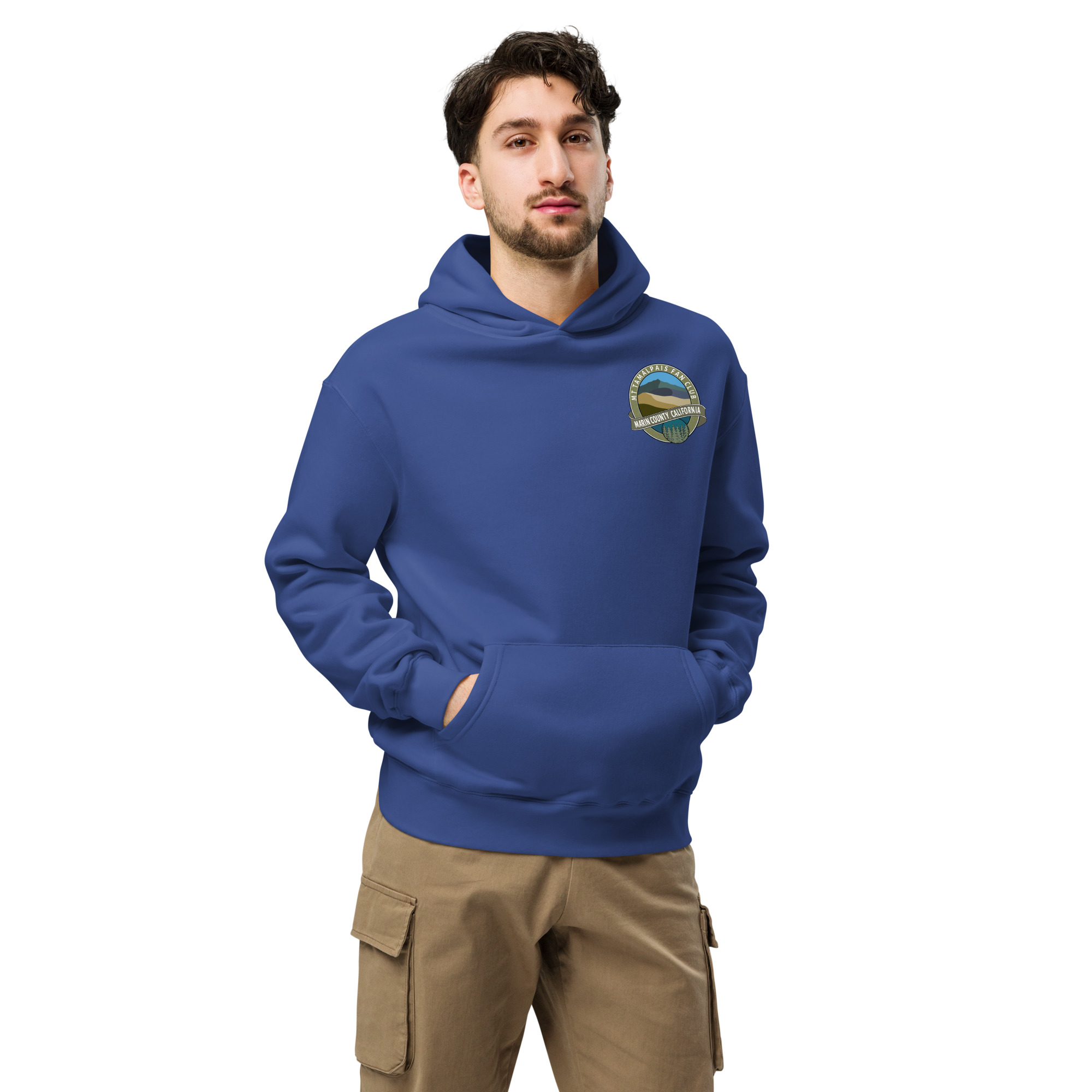 Oversized hoodie Oval Mt Tamalpais Fan Club Design Front chest and Back Unisex - Image 8