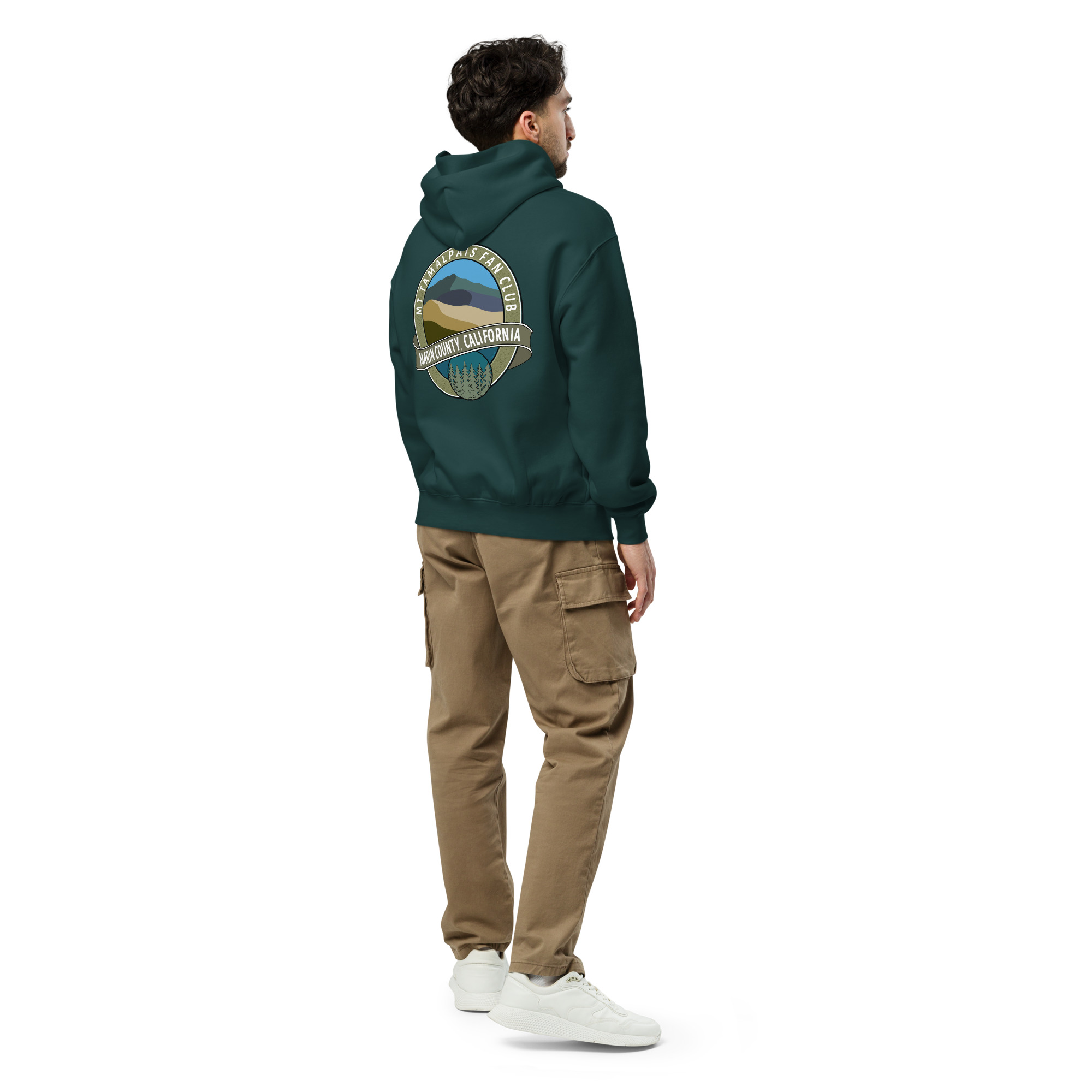 Oversized hoodie Oval Mt Tamalpais Fan Club Design Front chest and Back Unisex - Image 6