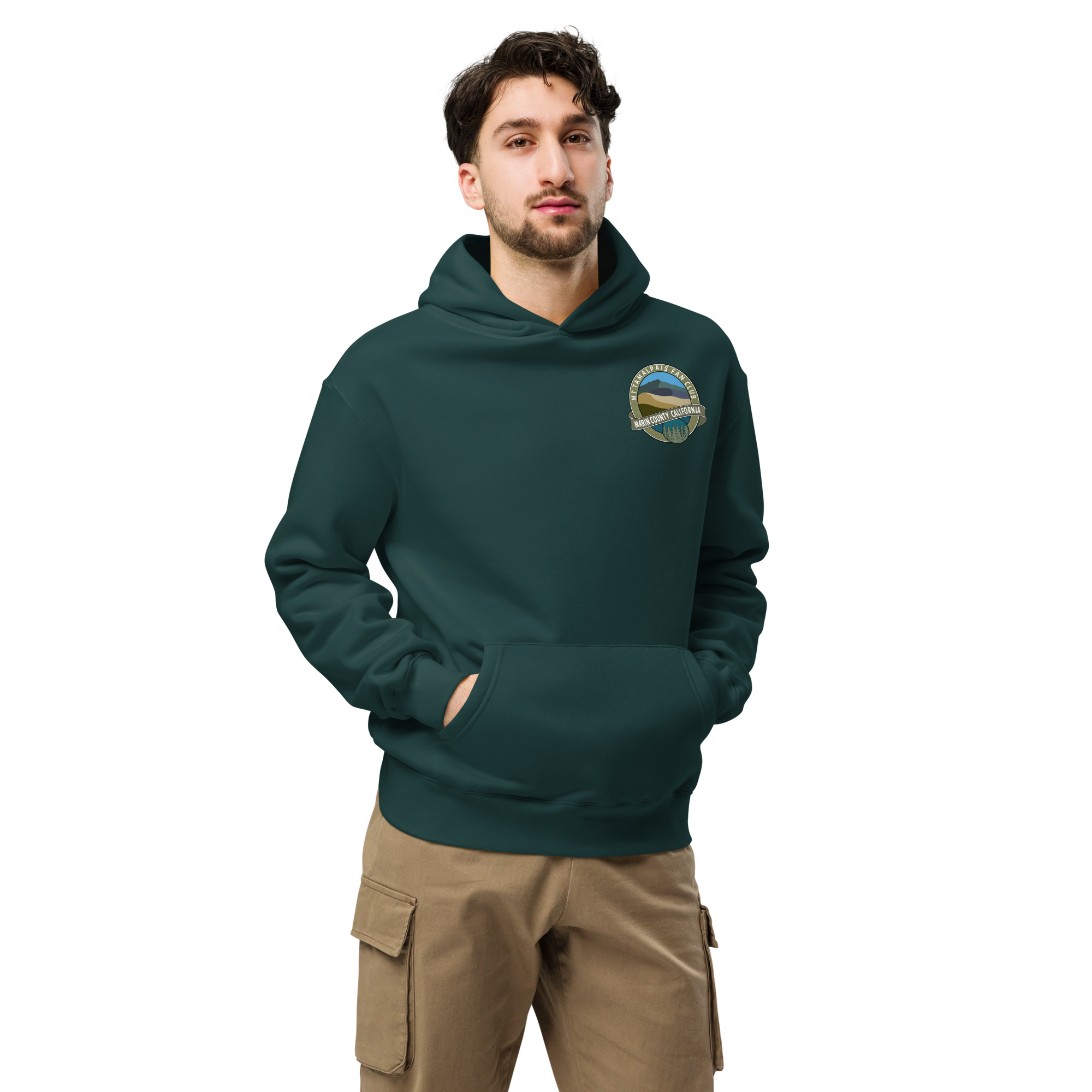 Oversized hoodie Oval Mt Tamalpais Fan Club Design Front chest and Back Unisex - Image 5