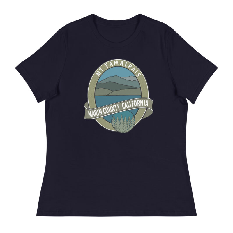 Women's Relaxed T-Shirt Oval Mt Tamalpais Marin County Collector's Design