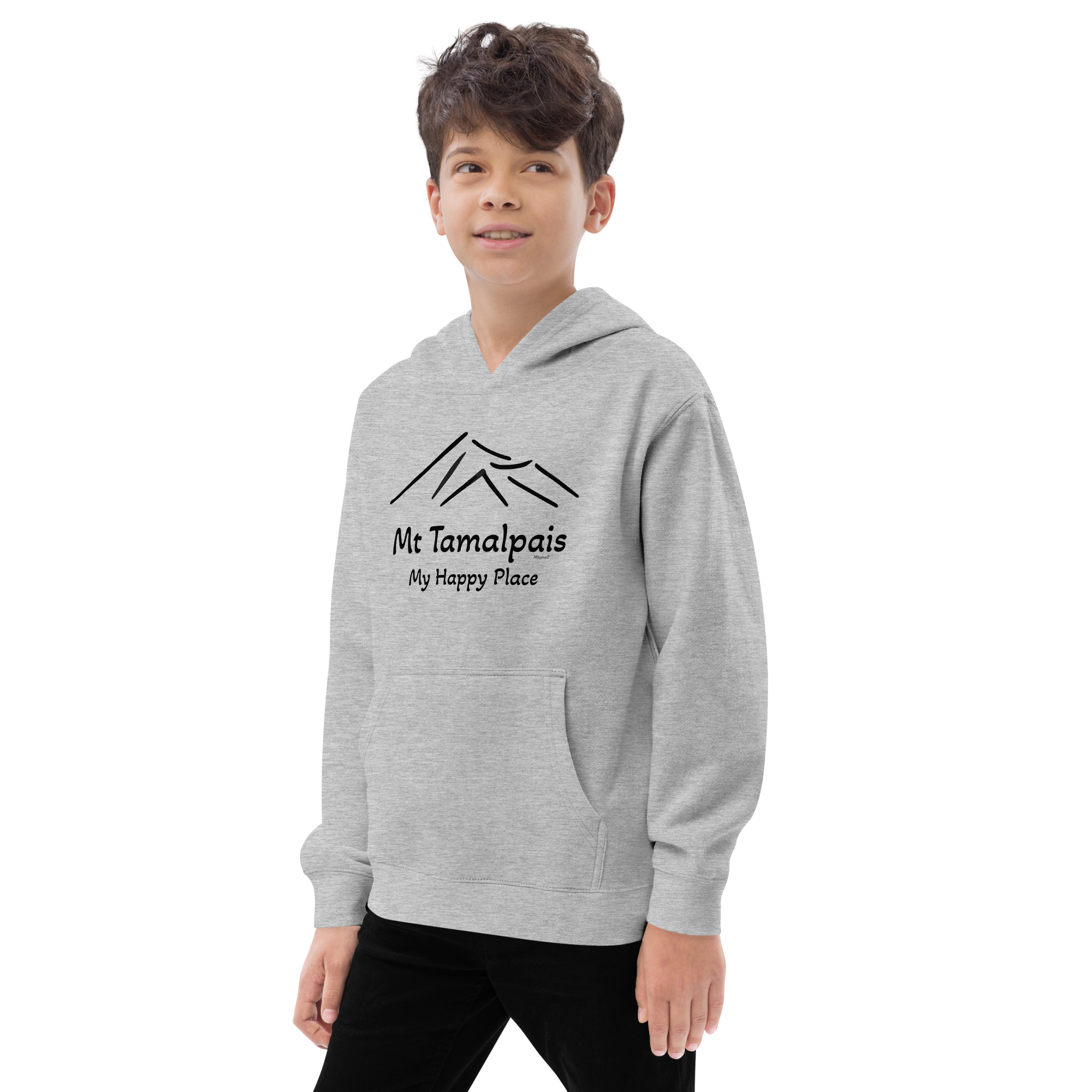 Kids fleece hoodie Mt Tamalpais Graphic My Happy Place - Image 5