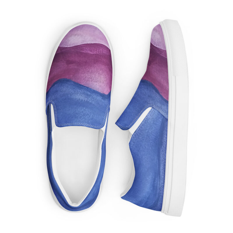 Men’s slip-on Canvas shoes Purple Mountains Majesty Mt Tamalpais Watercolor Painting (print) design