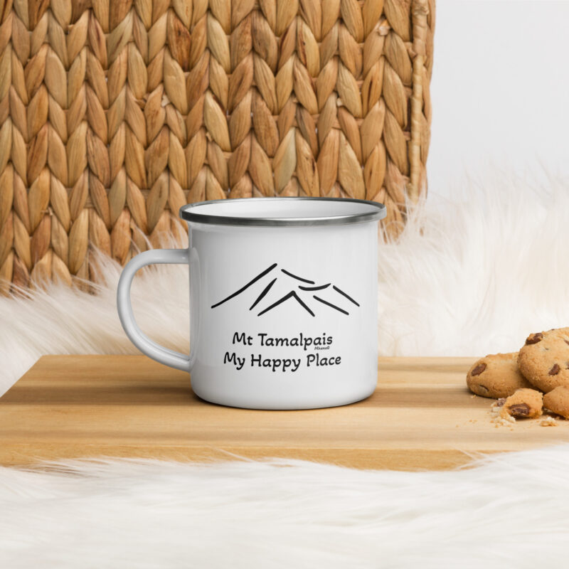 Enamel Mug Mt Tamalpais Marin County California My Happy Place Minimalist Graphic Design