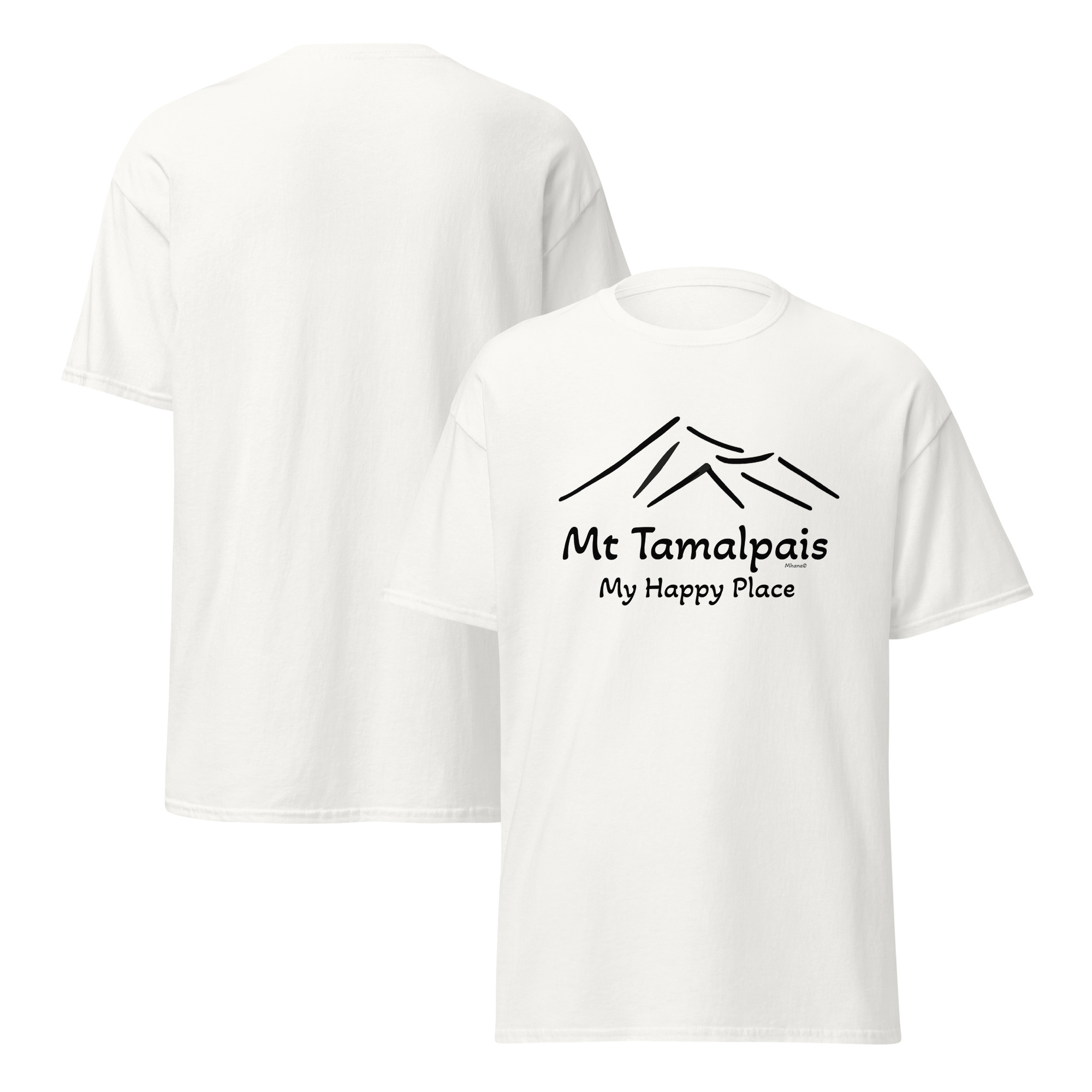Unisex classic tee T-shirt Mt Tamalpais My Happy Place design - select color - Image 11