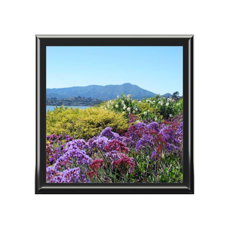 Jewelry Box - Mt Tamalpais Purple Flowers - Select from 3 wood colors - Made in the USA