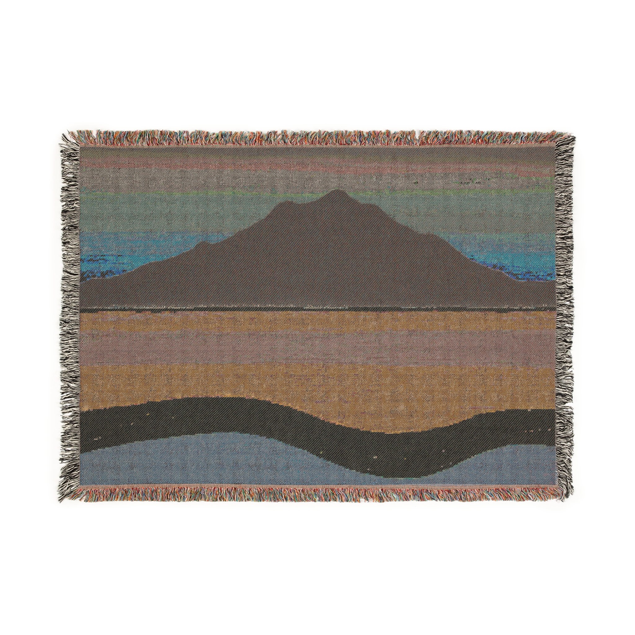Woven Blanket The Sleeping Lady's Serene Twilight Shoreline Sunset - Mt Tamalpais (Personalizable) - Image 4