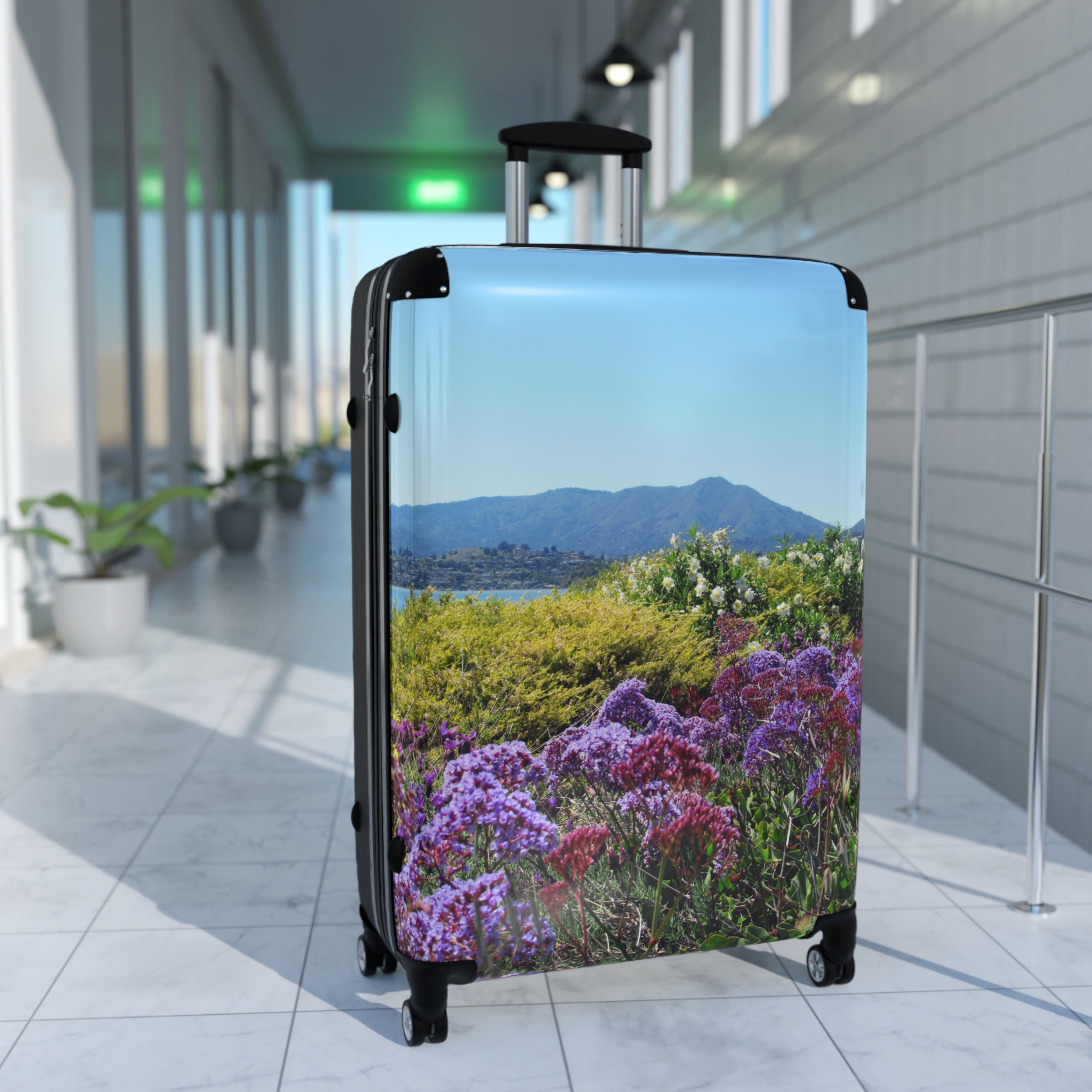 Suitcase Mt Tamalpais Purple Flowers Design - Select size - Image 11