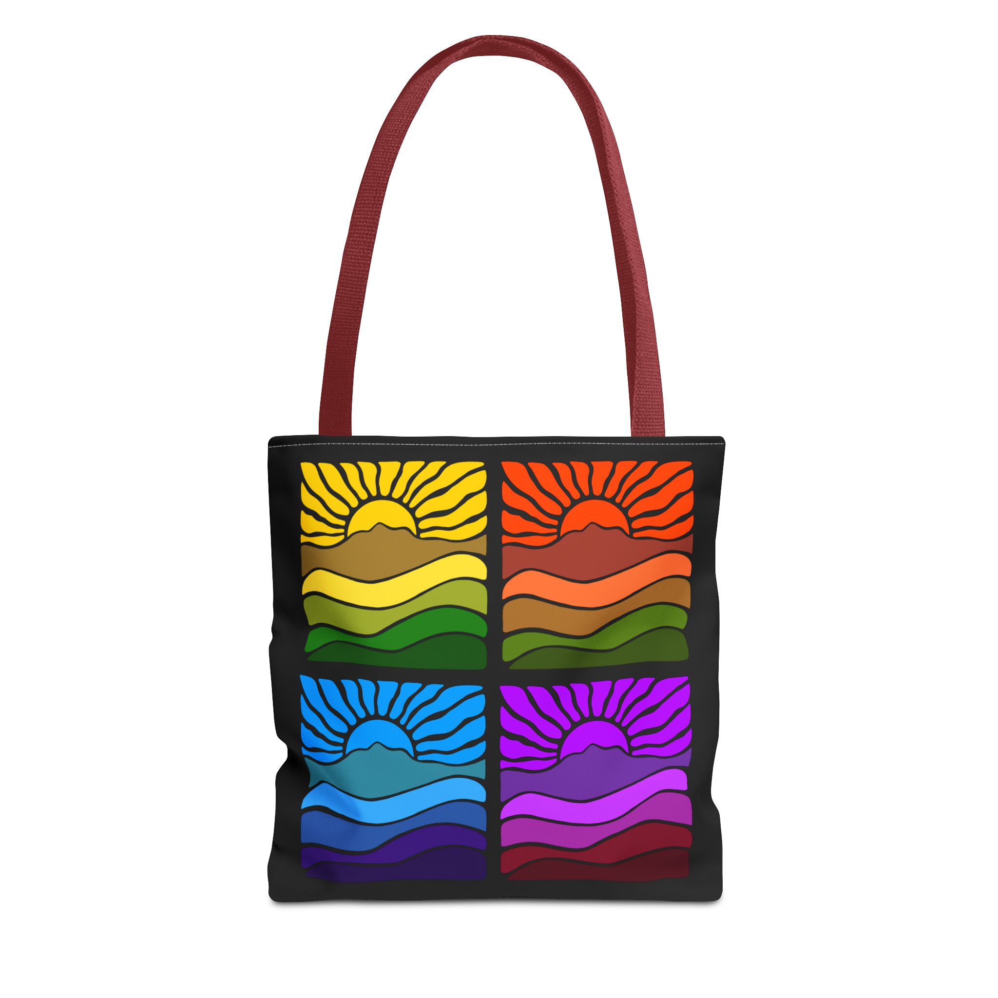 Groovy Retro Mt Tamalpais Sun Landscape Design - Tote Bag | Beach & Travel Essential - Image 5
