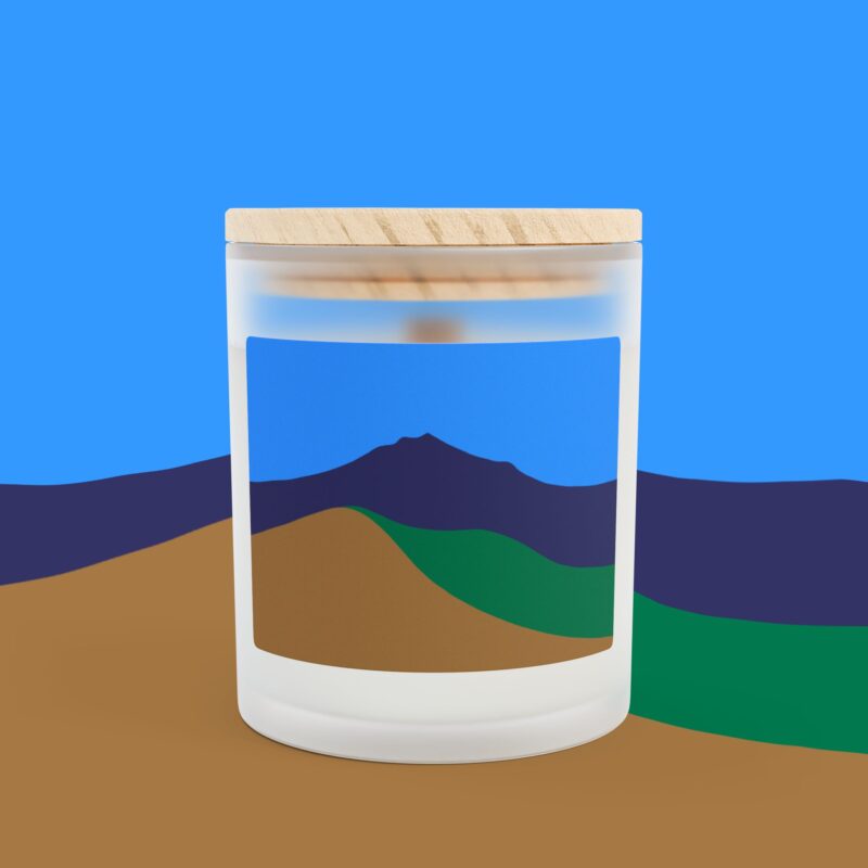 Frosted Glass Soy Candle, 11oz Vivid Colors of Mt Tamalpais (vegan - scented / unscented) - Made in USA