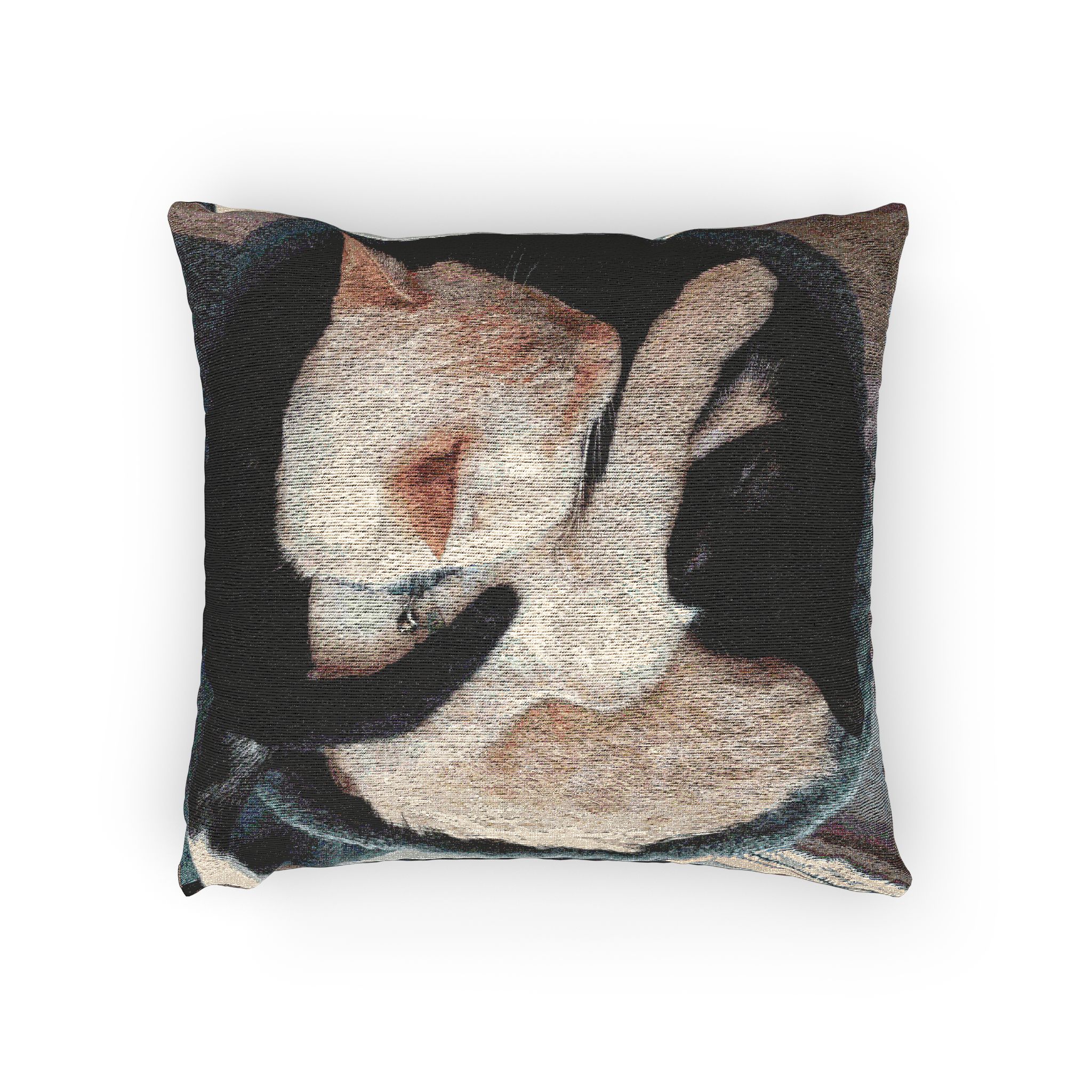 Cozy Cuddly Cat Lovers Woven Pillow - Soft Zippered Throw Cushion for Home Decor - Image 2