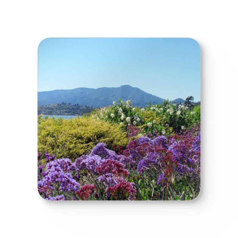 Corkwood Coasters Mt Tamalpais Purple Flowers Tiburon California Sold individually or in sets