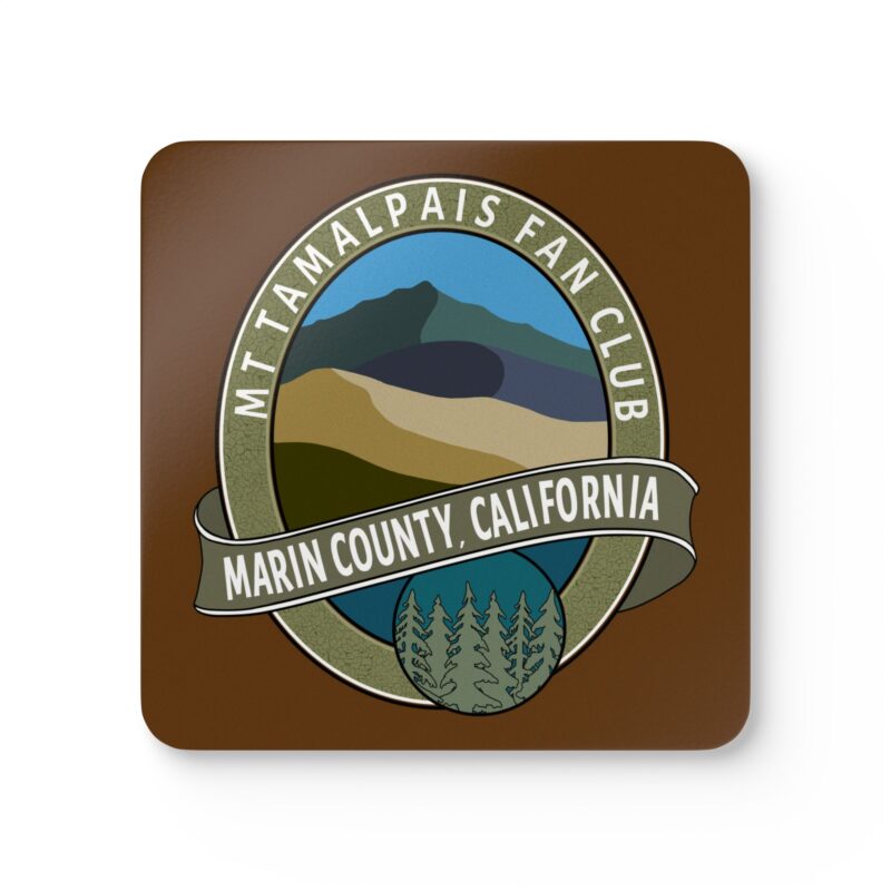 Corkwood Coaster (Set of 4) Oval Mt Tamalpais Fan Club Marin County California Collector's Design - Made in USA
