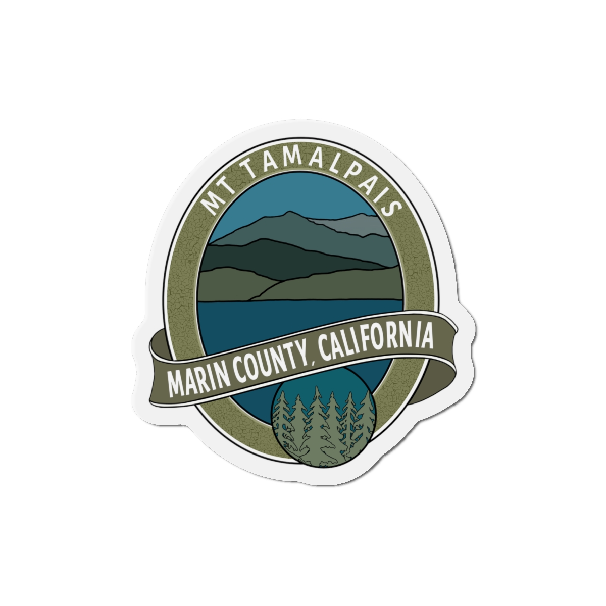 Die-Cut Magnets Oval Mt Tamalpais Marin County California Collector's Design