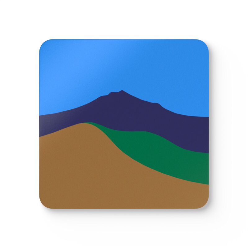 Corkwood Coaster (Set of 4) Vivid Colors of Mt Tamalpais Design (Customizable) - Made in USA