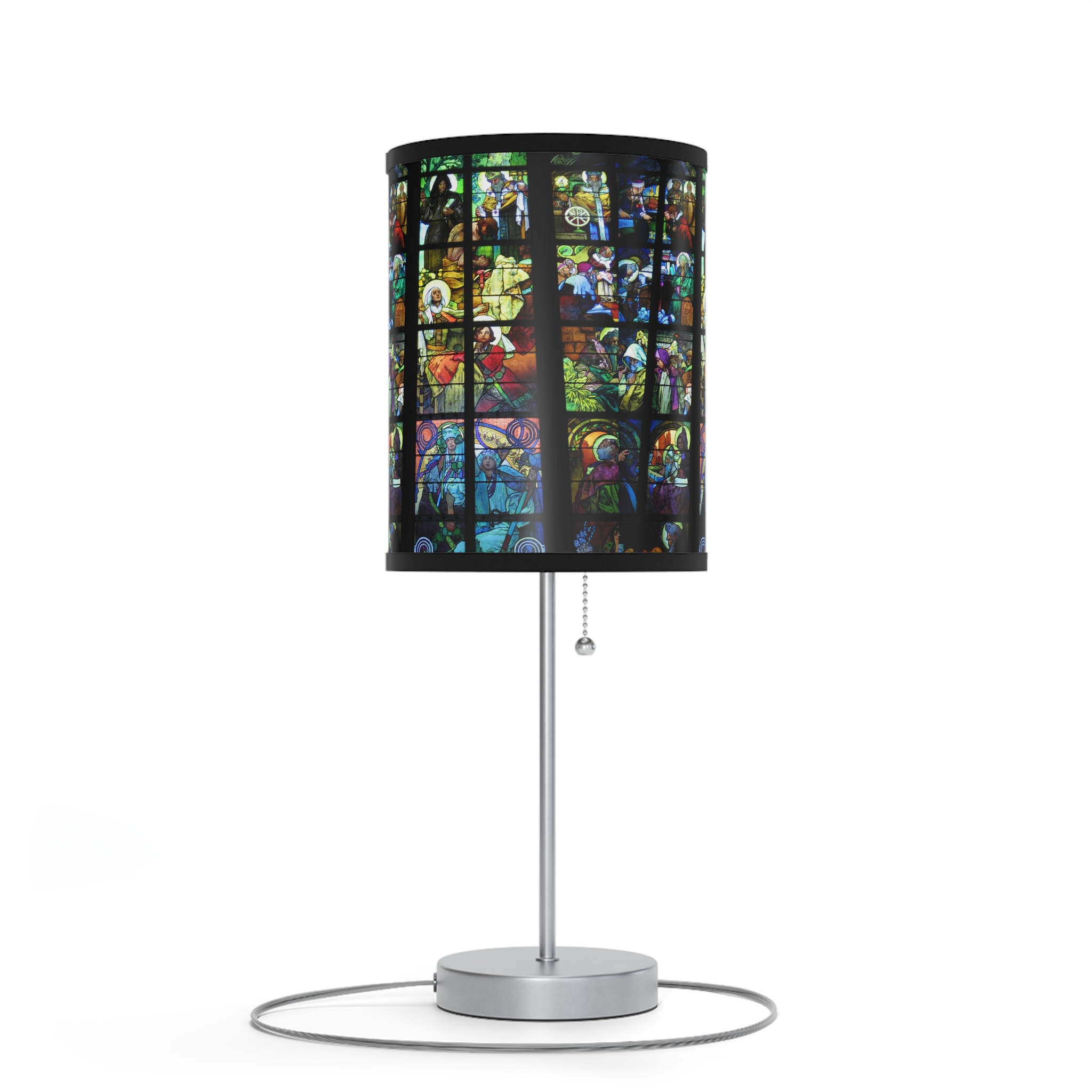Lamp on a Stand, US|CA plug Vintage Stained Glass Window Alphonse Mucha - Image 3