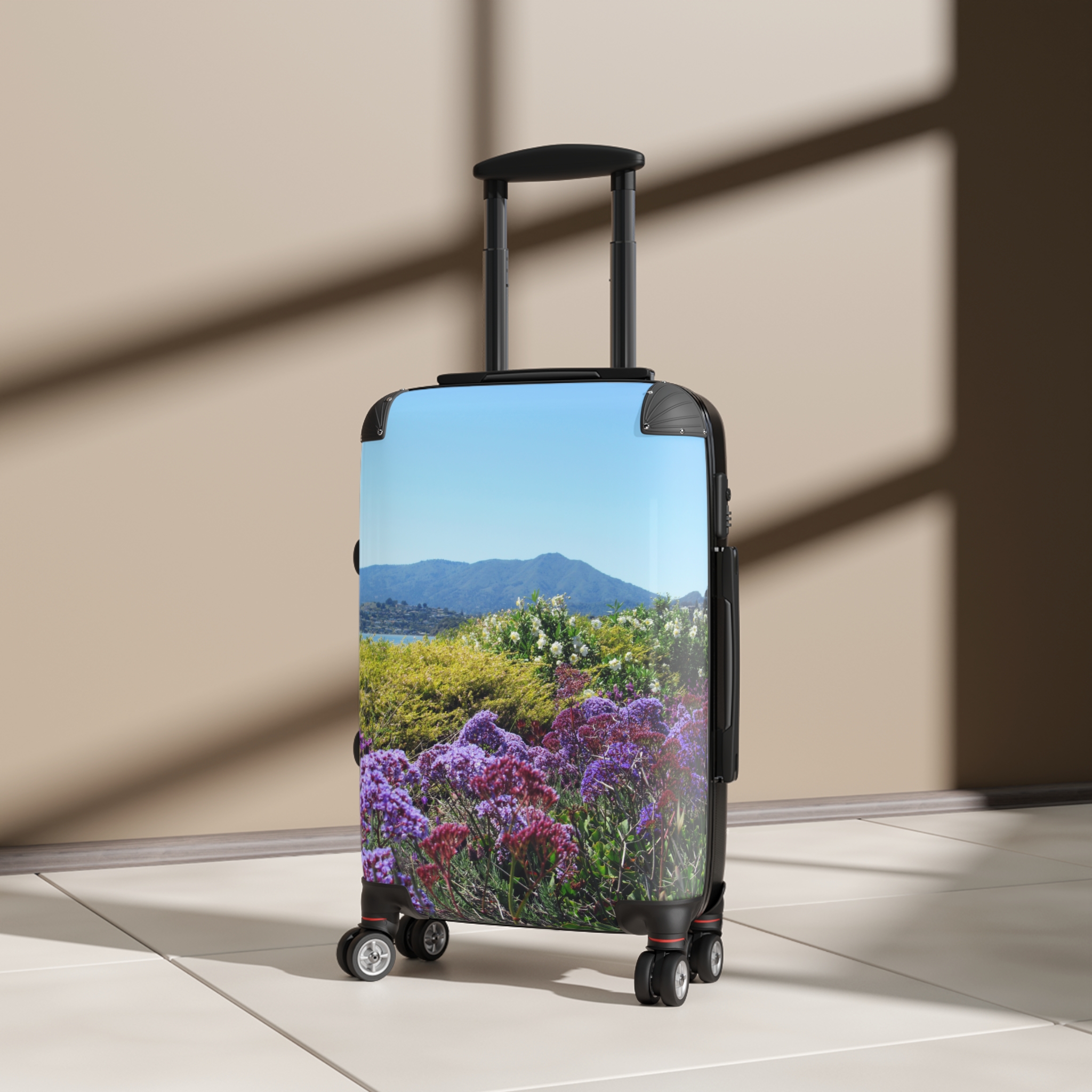 Suitcase Mt Tamalpais Purple Flowers Design - Select size - Image 4