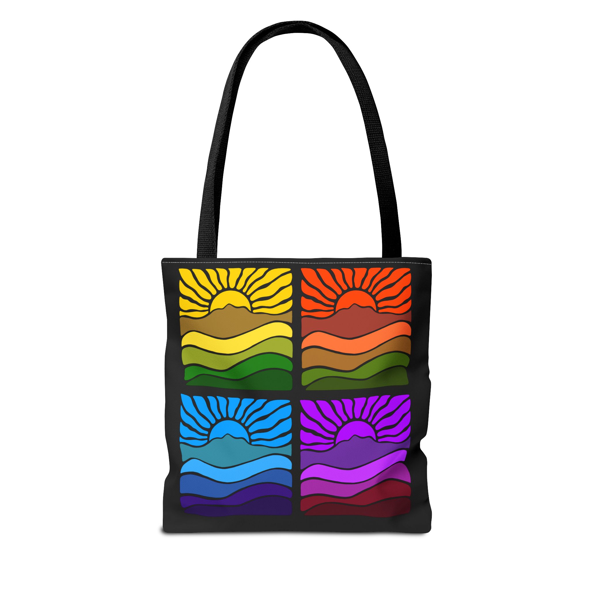 Groovy Retro Mt Tamalpais Sun Landscape Design - Tote Bag | Beach & Travel Essential - Image 2