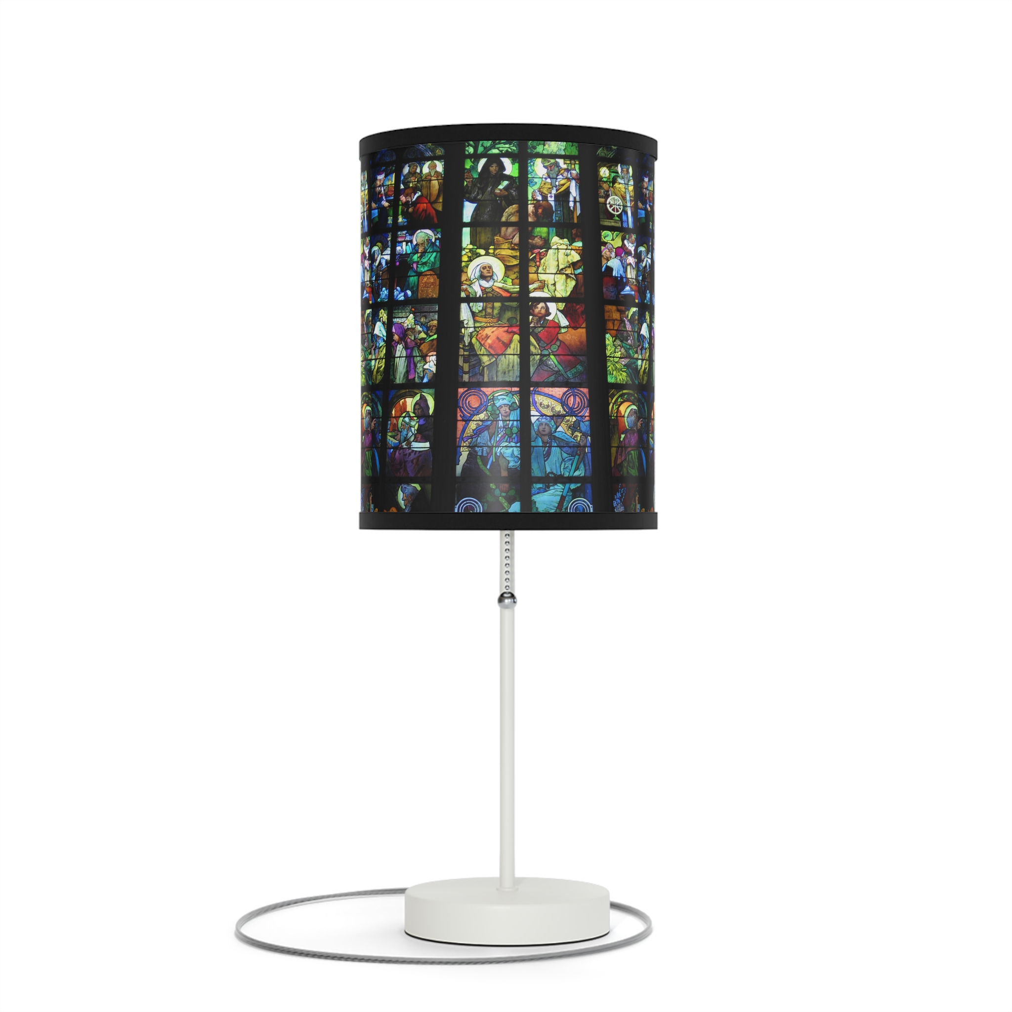 Lamp on a Stand, US|CA plug Vintage Stained Glass Window Alphonse Mucha - Image 5