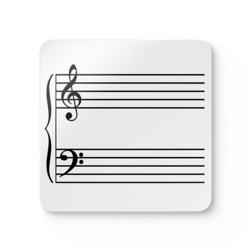 Corkwood Coaster (Set of 4) Music Staff (Customizable) - Made in USA
