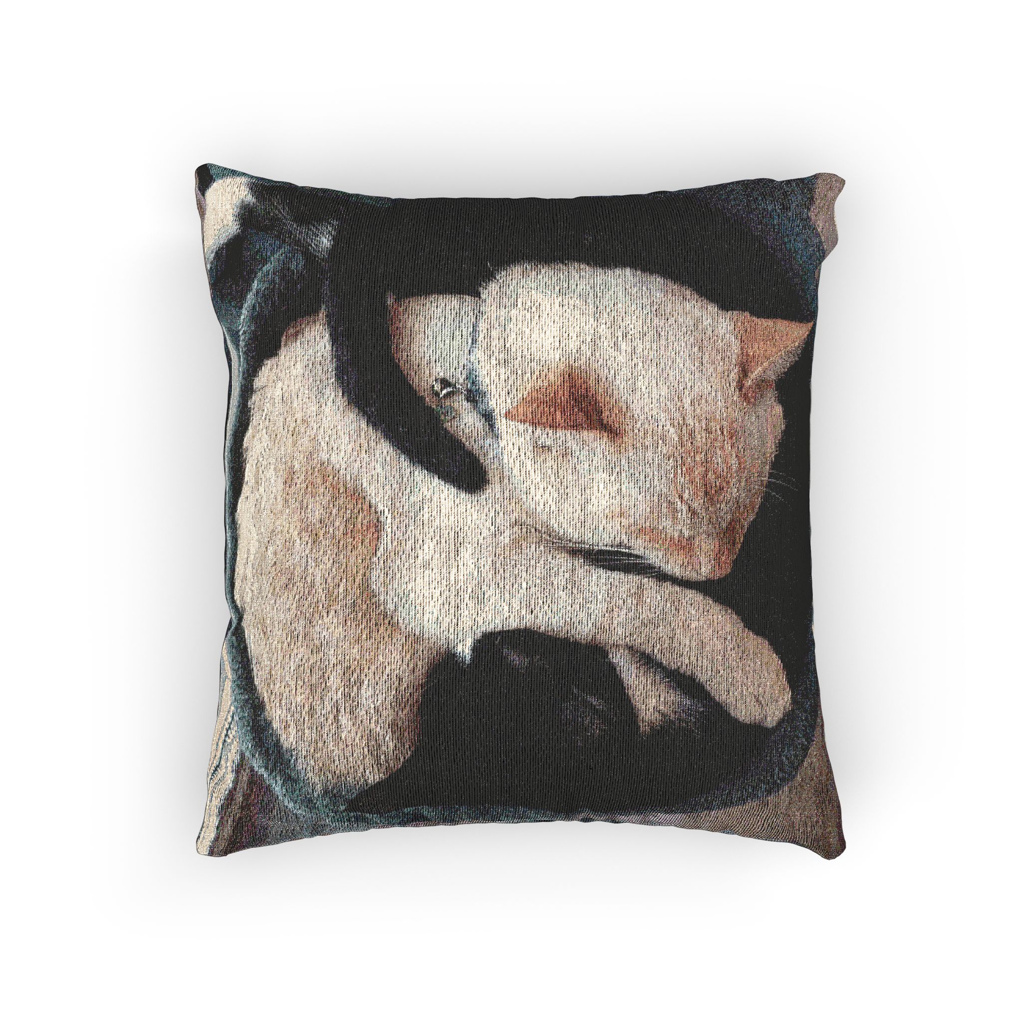 Cozy Cuddly Cat Lovers Woven Pillow - Soft Zippered Throw Cushion for Home Decor - Image 3