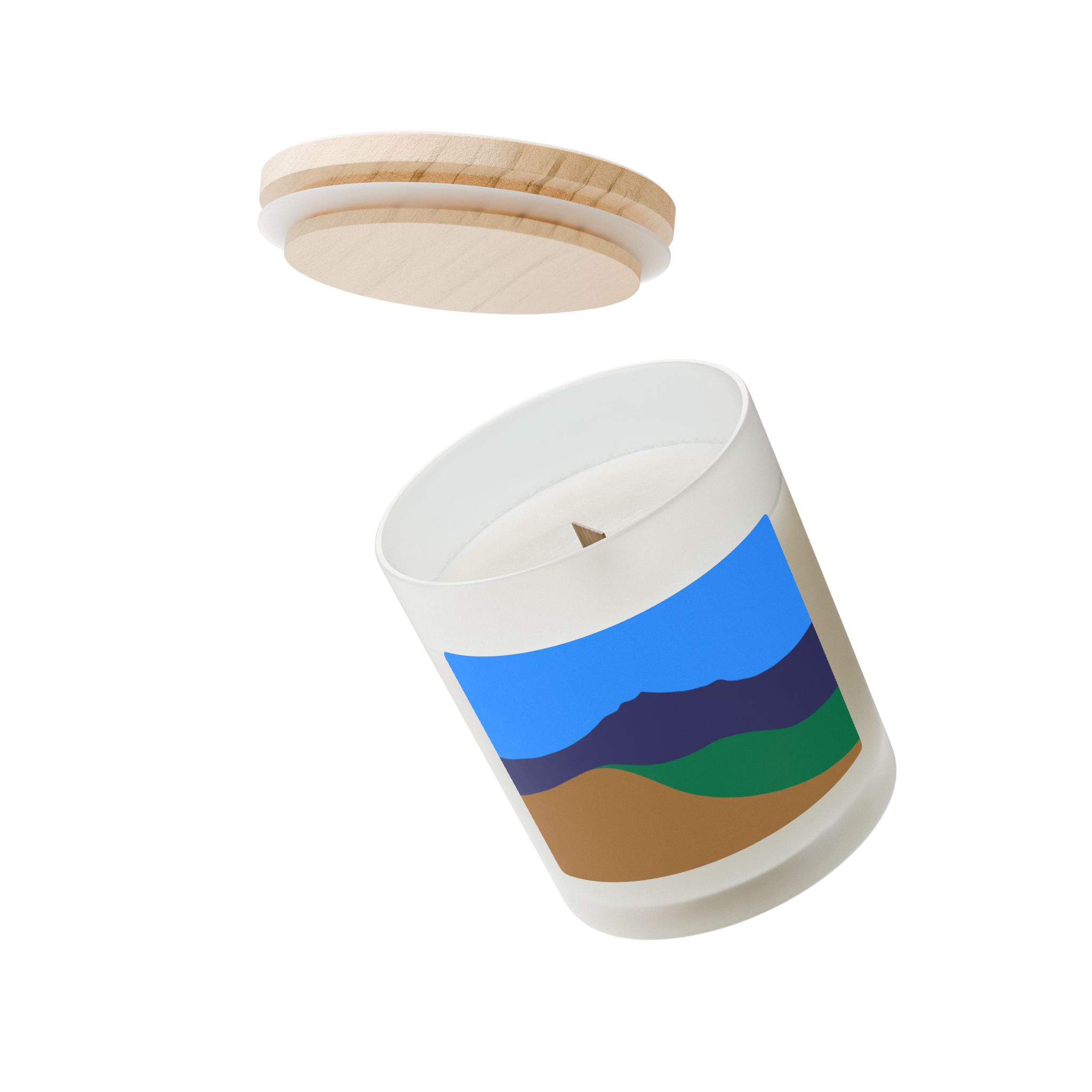 Frosted Glass Soy Candle, 11oz Vivid Colors of Mt Tamalpais (vegan - scented / unscented) - Made in USA - Image 7