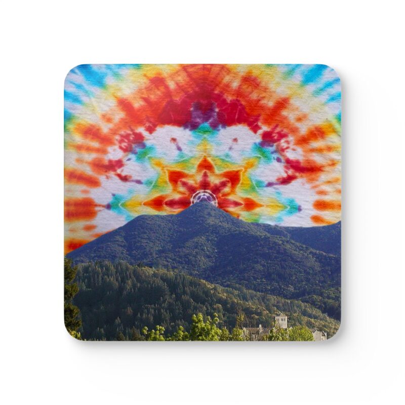 Corkwood Coaster (Set of 4) Tie-Dye Mt Tamalpais Sky - Made in USA