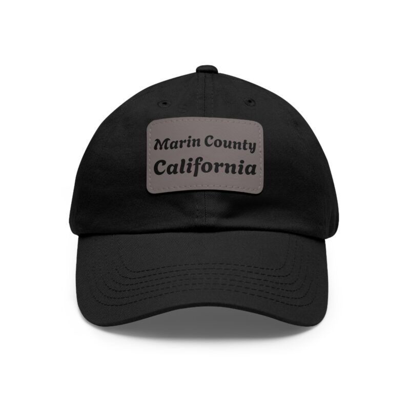 Dad Hat Faux Leather Patch Marin County California - select Color - Made in USA