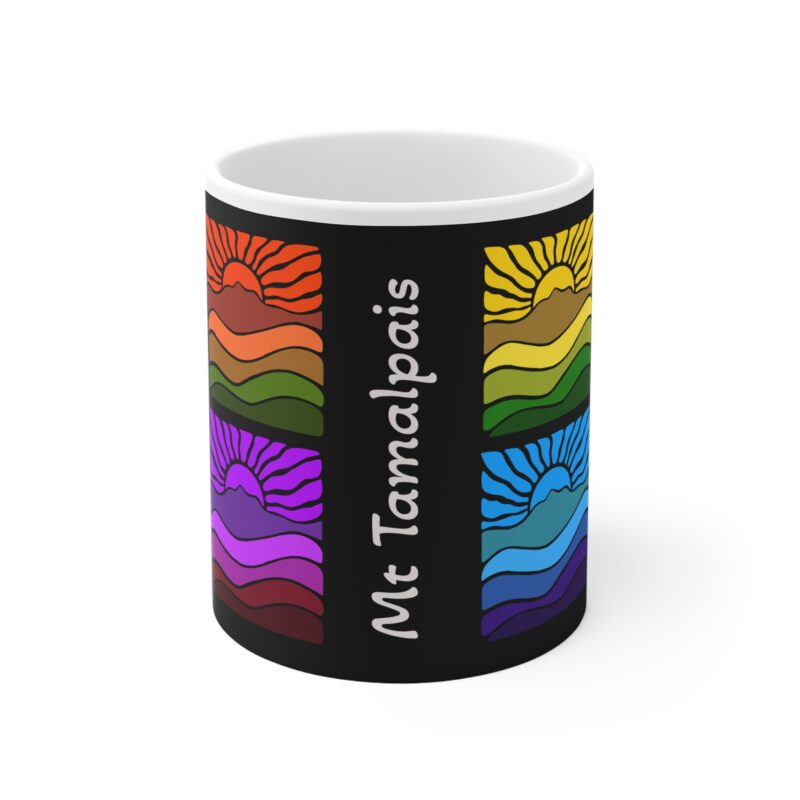 Mt Tamalpais Sunset Mug - Colorful 11oz Ceramic Coffee Cup for Nature Lovers