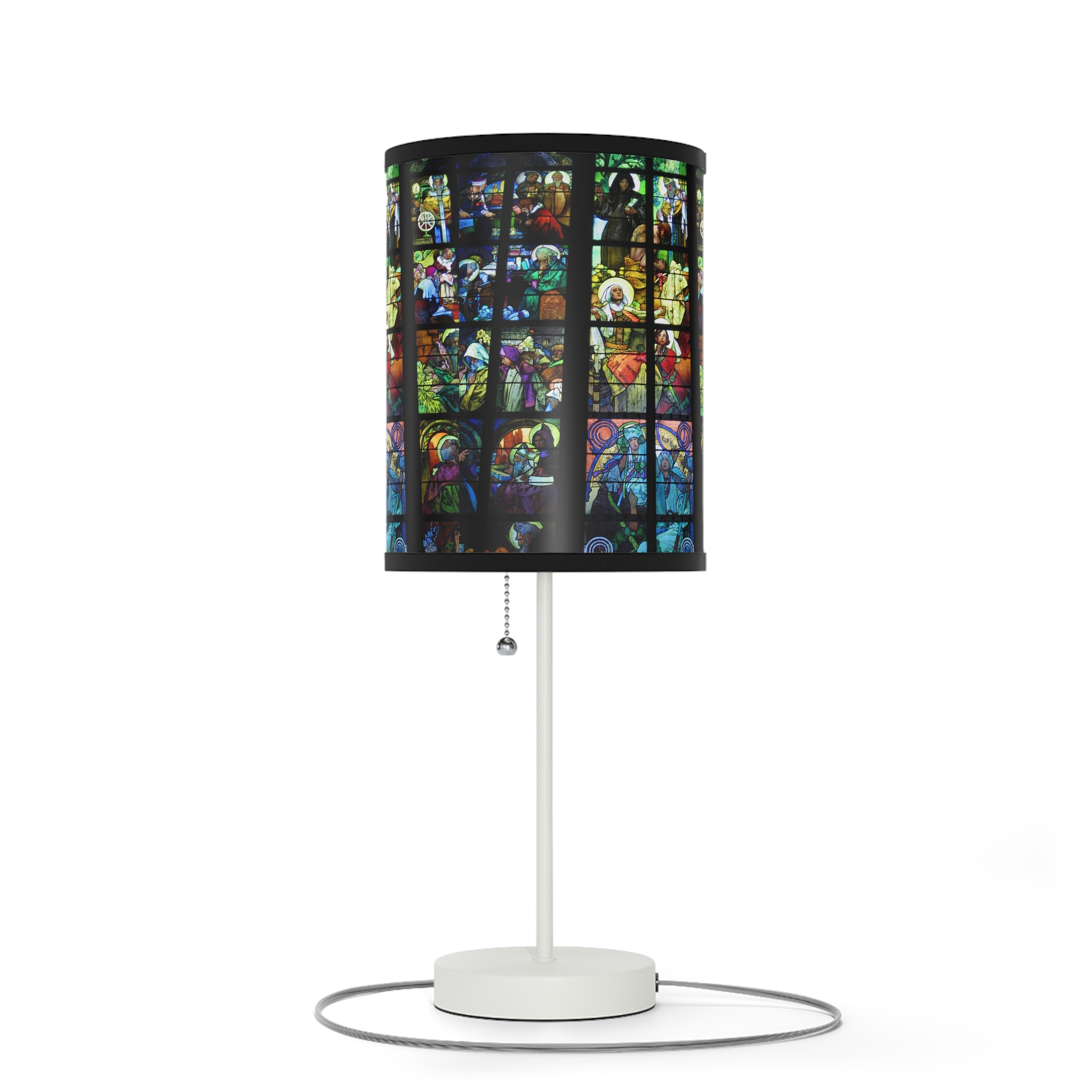 Lamp on a Stand, US|CA plug Vintage Stained Glass Window Alphonse Mucha - Image 8