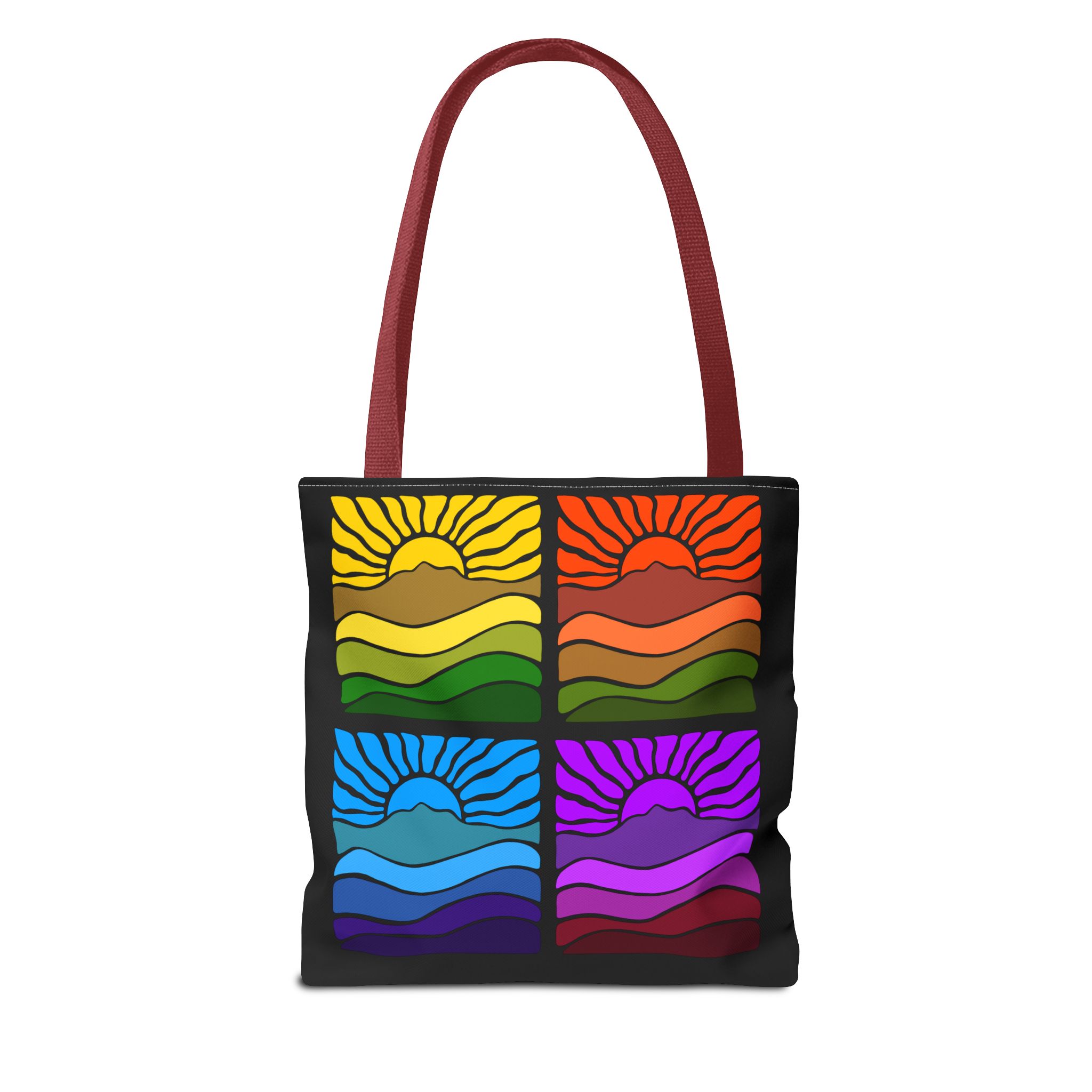 Groovy Retro Mt Tamalpais Sun Landscape Design - Tote Bag | Beach & Travel Essential - Image 6