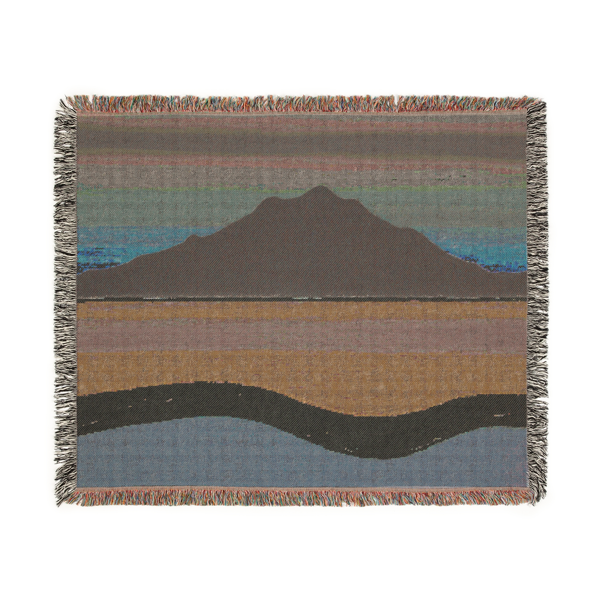 Woven Blanket The Sleeping Lady's Serene Twilight Shoreline Sunset - Mt Tamalpais (Personalizable) - Image 6