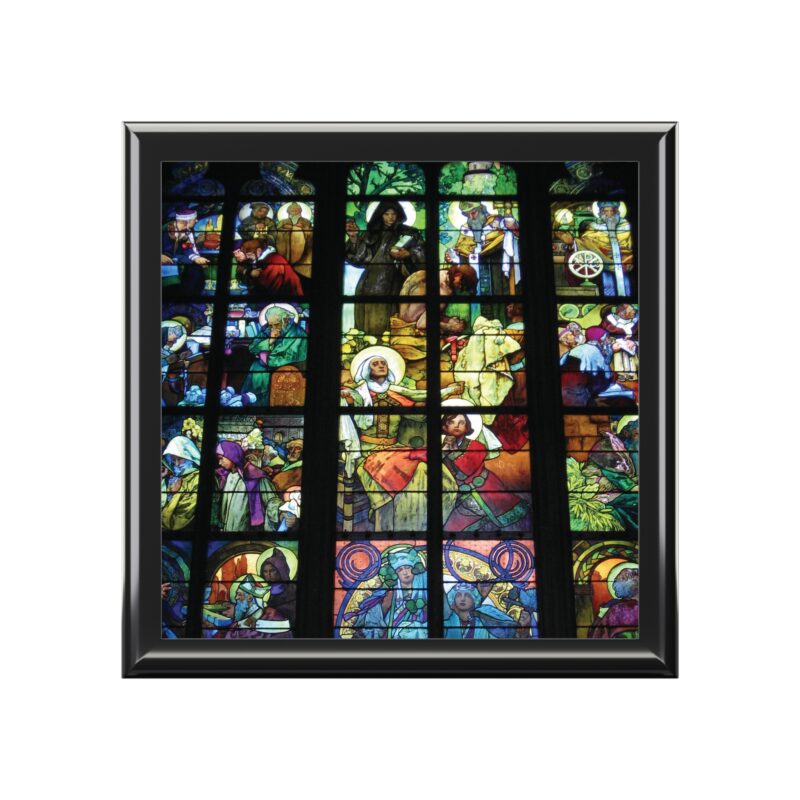 Jewelry Box Stained Glass Window Mucha