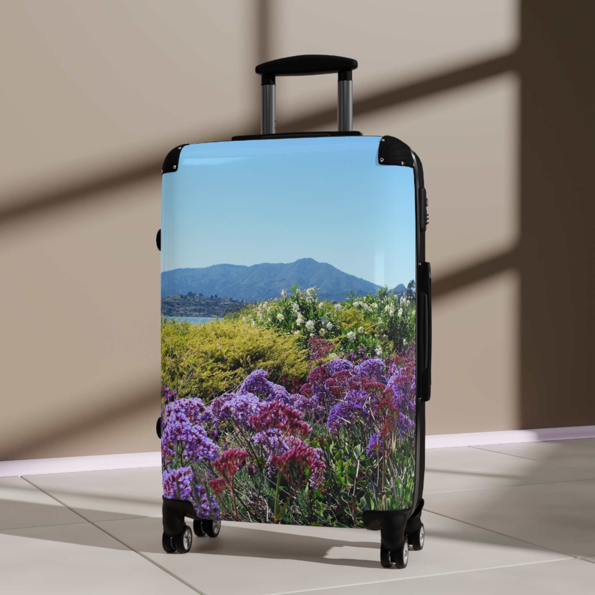 Suitcase Mt Tamalpais Purple Flowers Design - Select size - Image 8