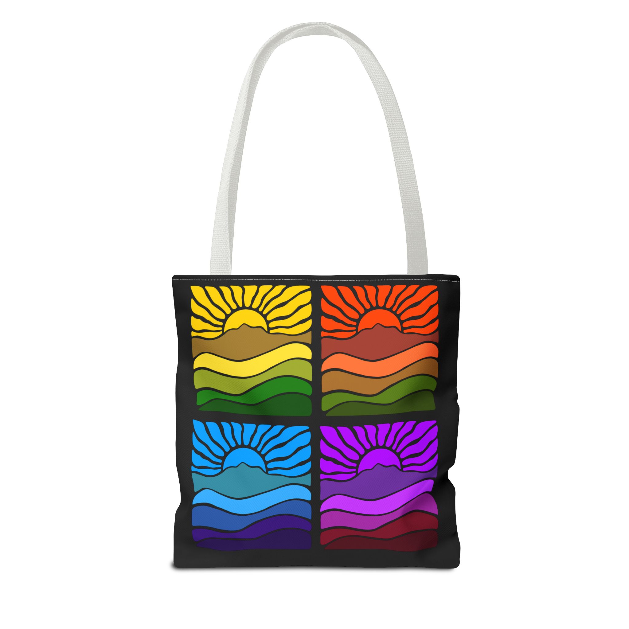 Groovy Retro Mt Tamalpais Sun Landscape Design - Tote Bag | Beach & Travel Essential - Image 10