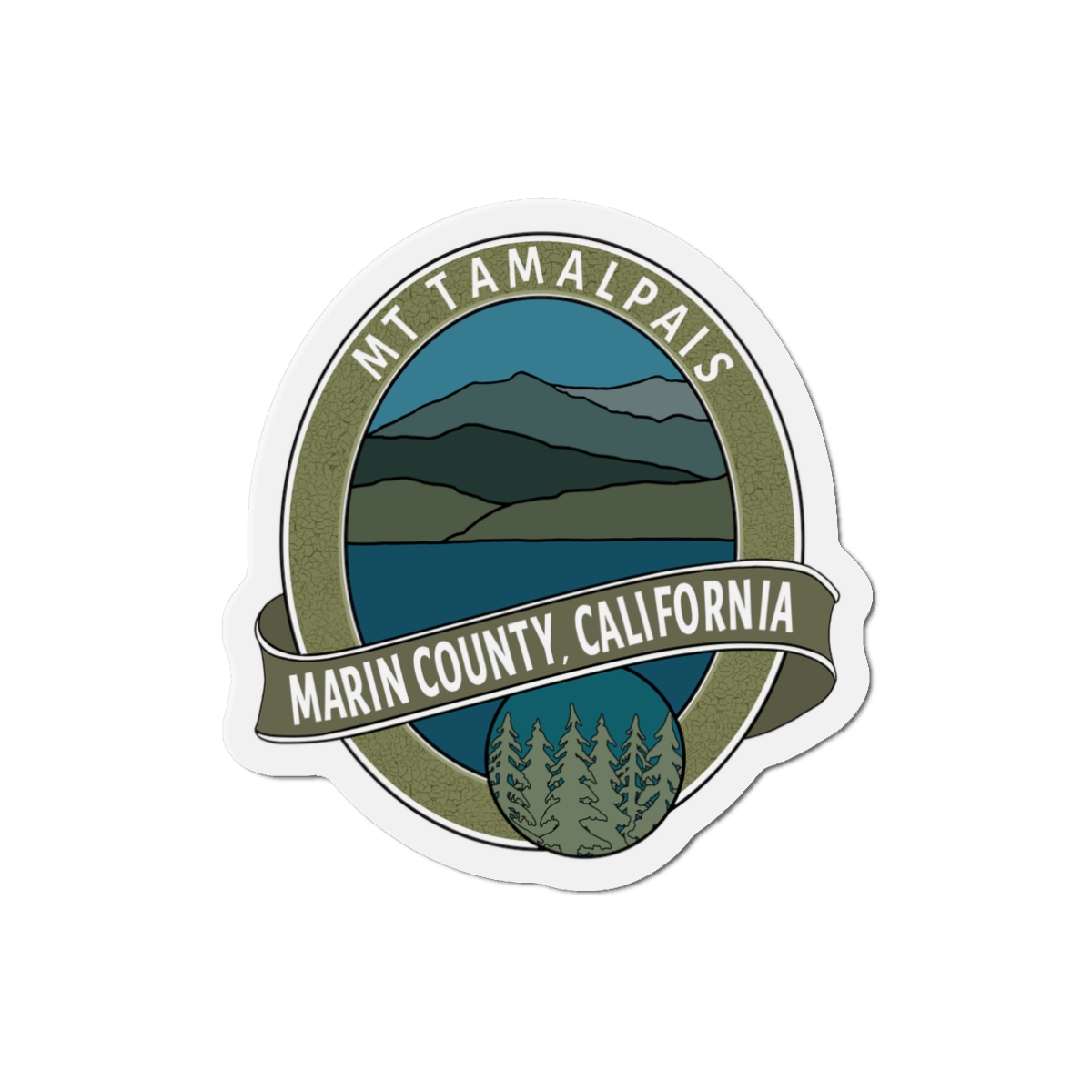 Die-Cut Magnets Oval Mt Tamalpais Marin County California Collector's Design - Image 7