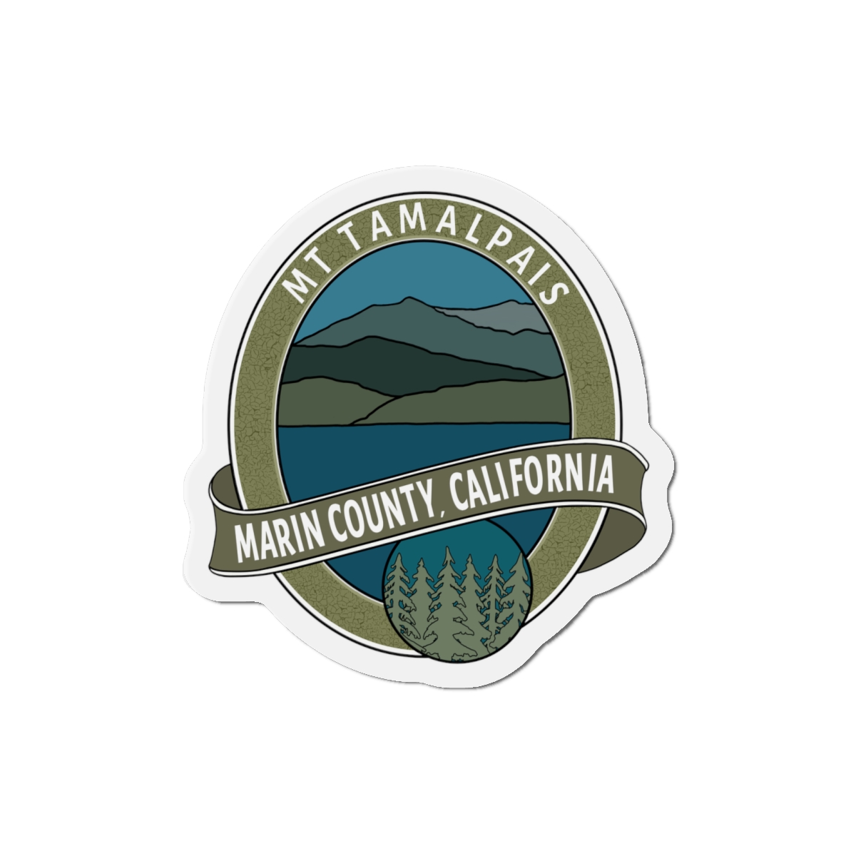 Die-Cut Magnets Oval Mt Tamalpais Marin County California Collector's Design - Image 13