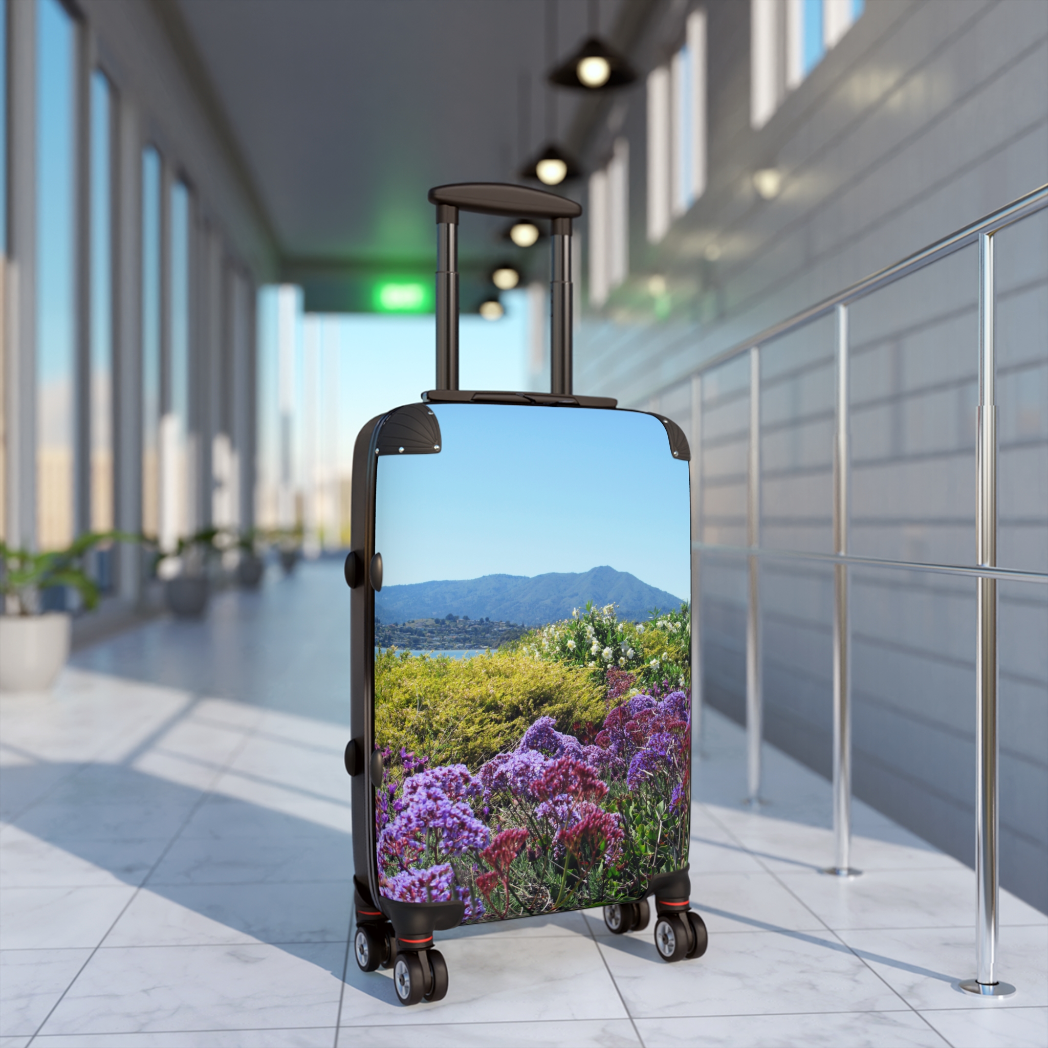 Suitcase Mt Tamalpais Purple Flowers Design - Select size - Image 3