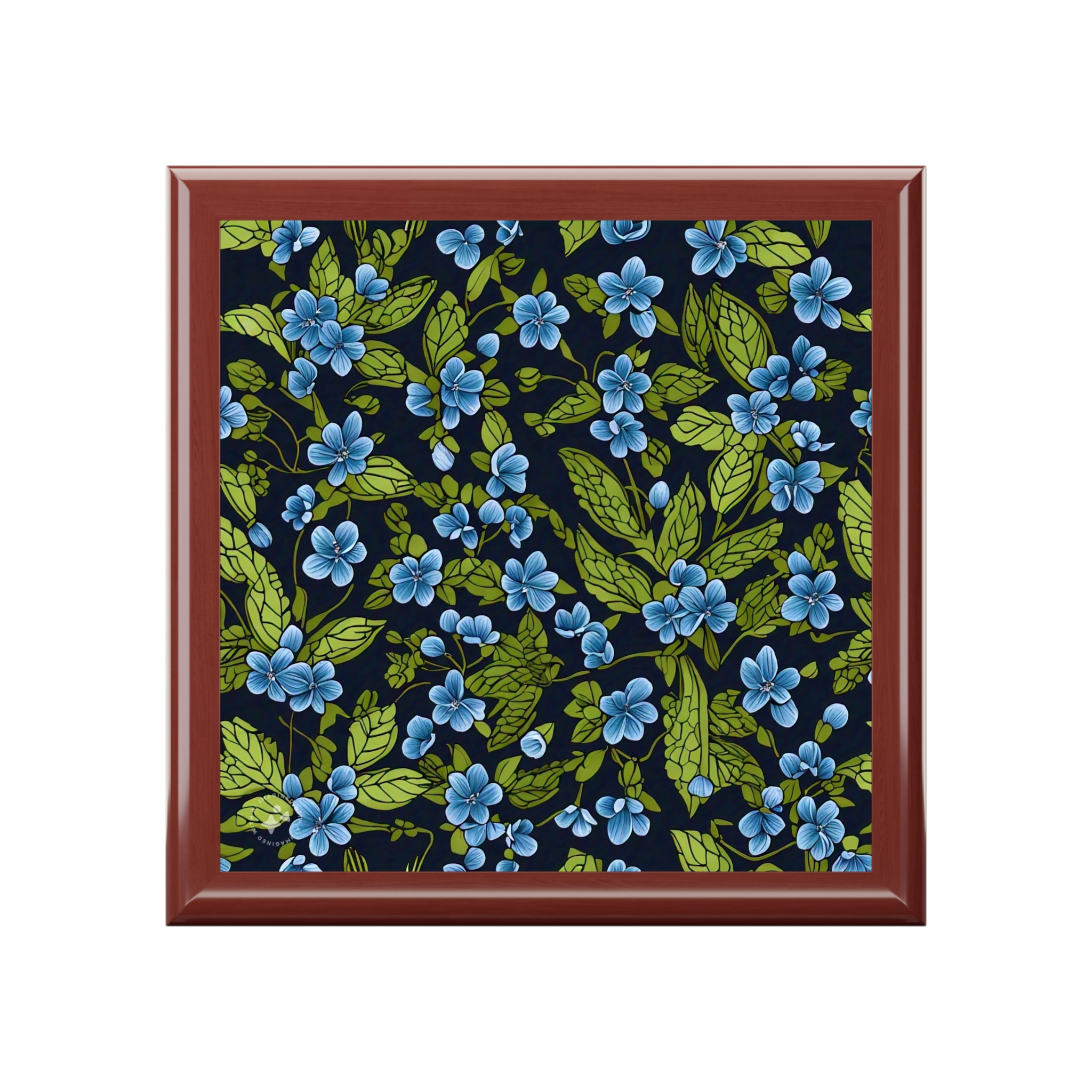 Forget-me-Not Jewelry Box with decorated glossy sublimation ceramic tile fitted lid - Image 7