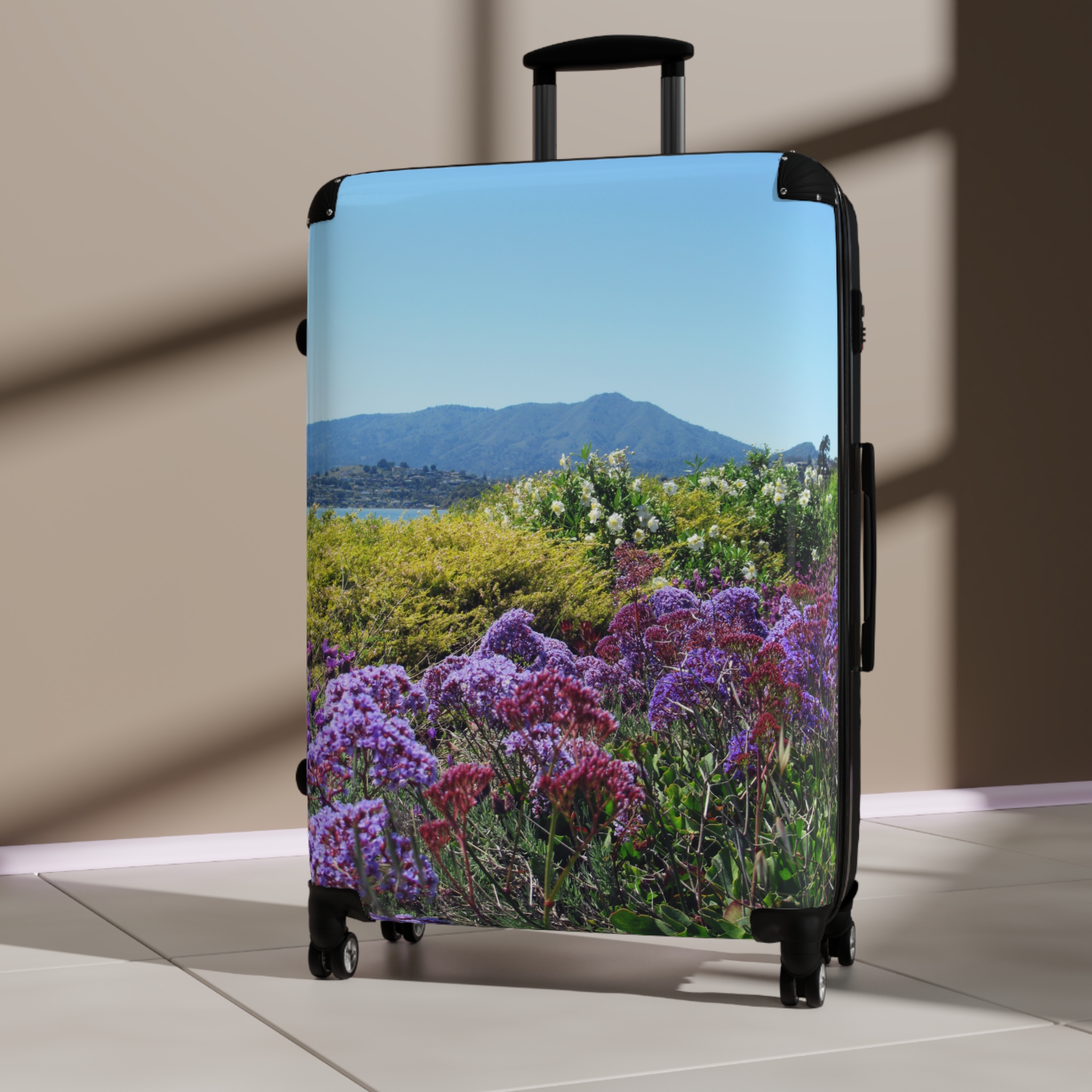 Suitcase Mt Tamalpais Purple Flowers Design - Select size - Image 12