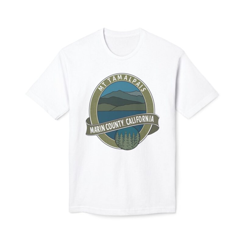 USA - Oval Mt Tamalpais Marin County California Unisex Midweight T-Shirt - Made and assembled in the USA