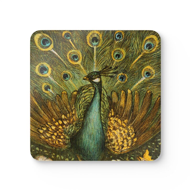 Corkwood Coaster (Set of 4) Vintage Pauw met kippen Theo van Hoytema - Made in USA