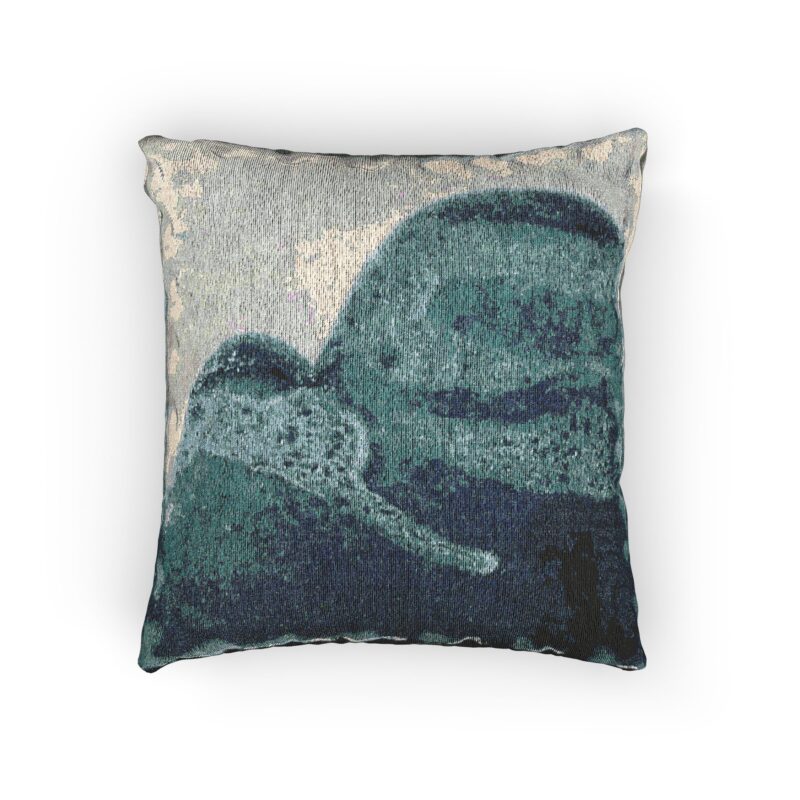 Woven Pillow with Zipper - Mt Tamalpais Marin County California Ceramic Design Vintage 1984