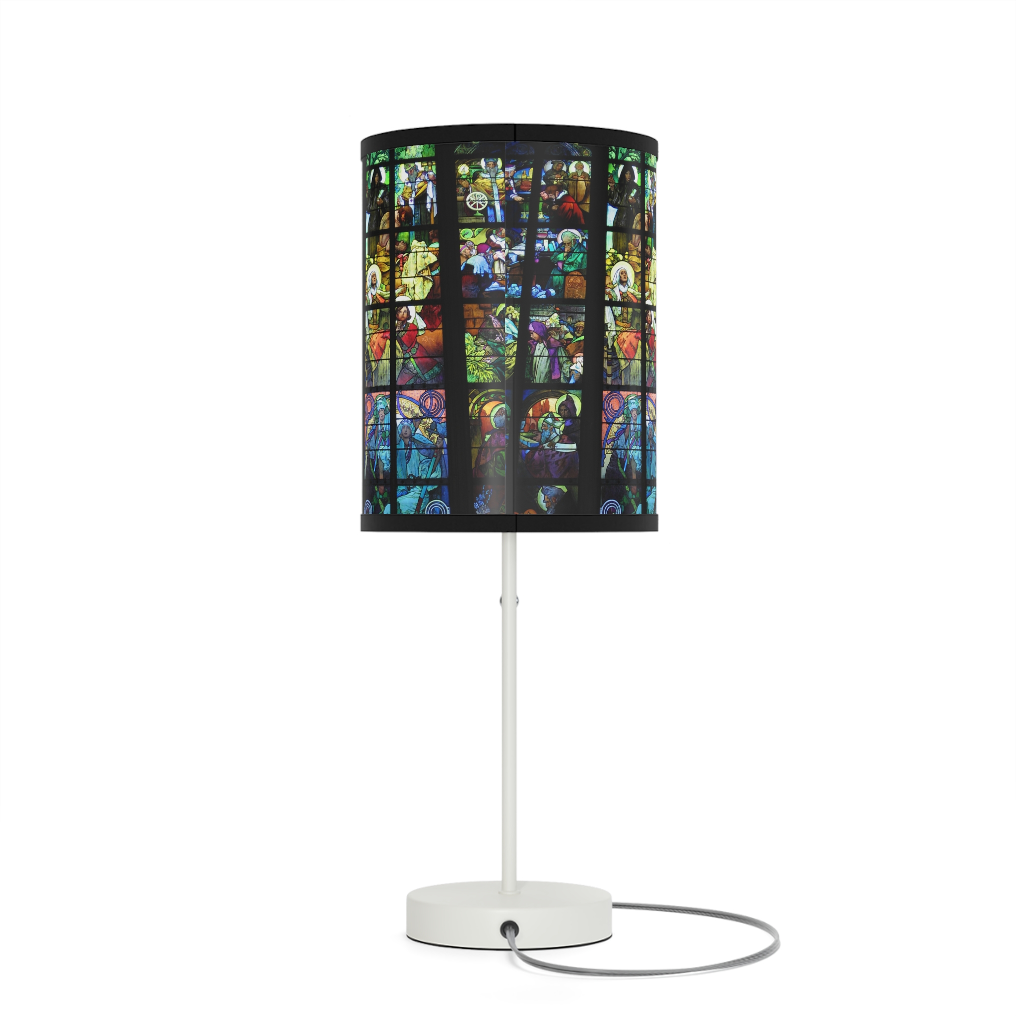 Lamp on a Stand, US|CA plug Vintage Stained Glass Window Alphonse Mucha - Image 6