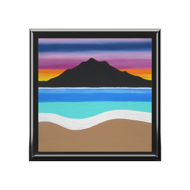 Jewelry Box The Sleeping Lady's Serene Twilight Shoreline Sunset - Mt Tamalpais California Design - Made in USA