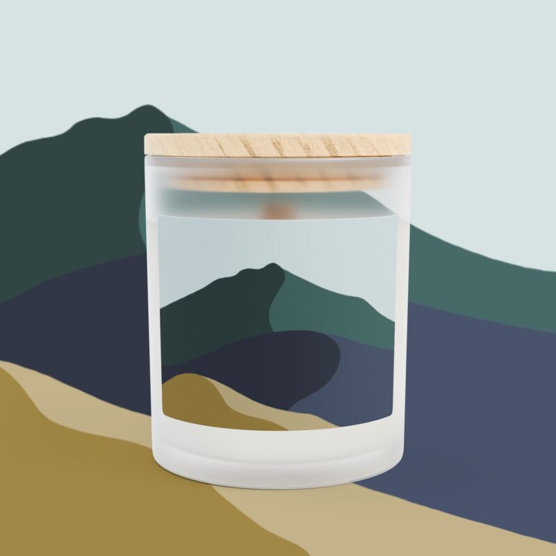 Frosted Glass Soy Candle, 11oz. Colors of Mt Tamalpais (Vegan - Scented / Unscented)