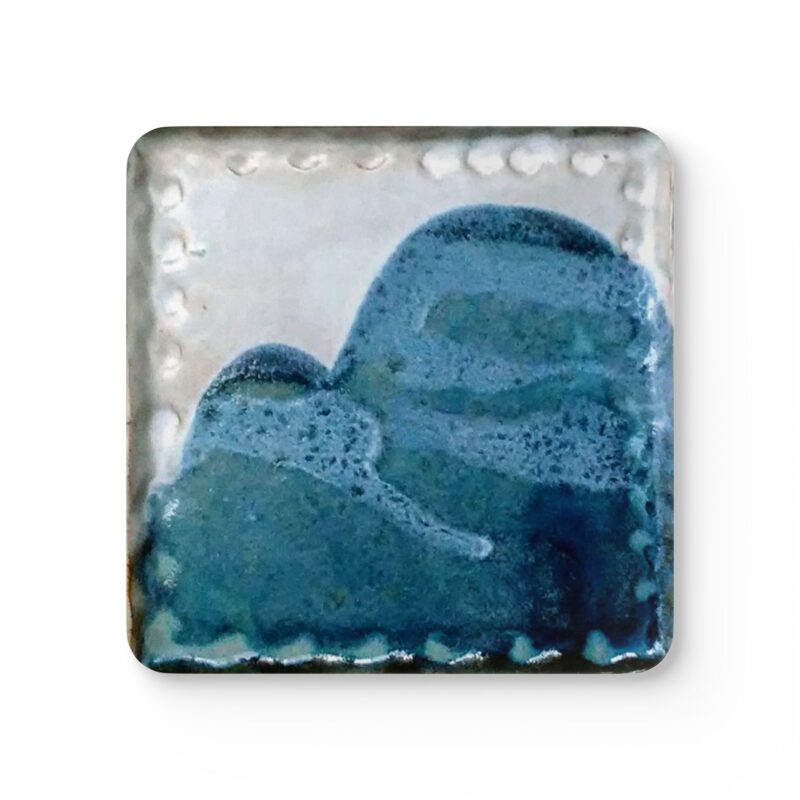 Corkwood Coaster (Set of 4) Mt Tamalpais Korean style ceramic (print) -Made in USA