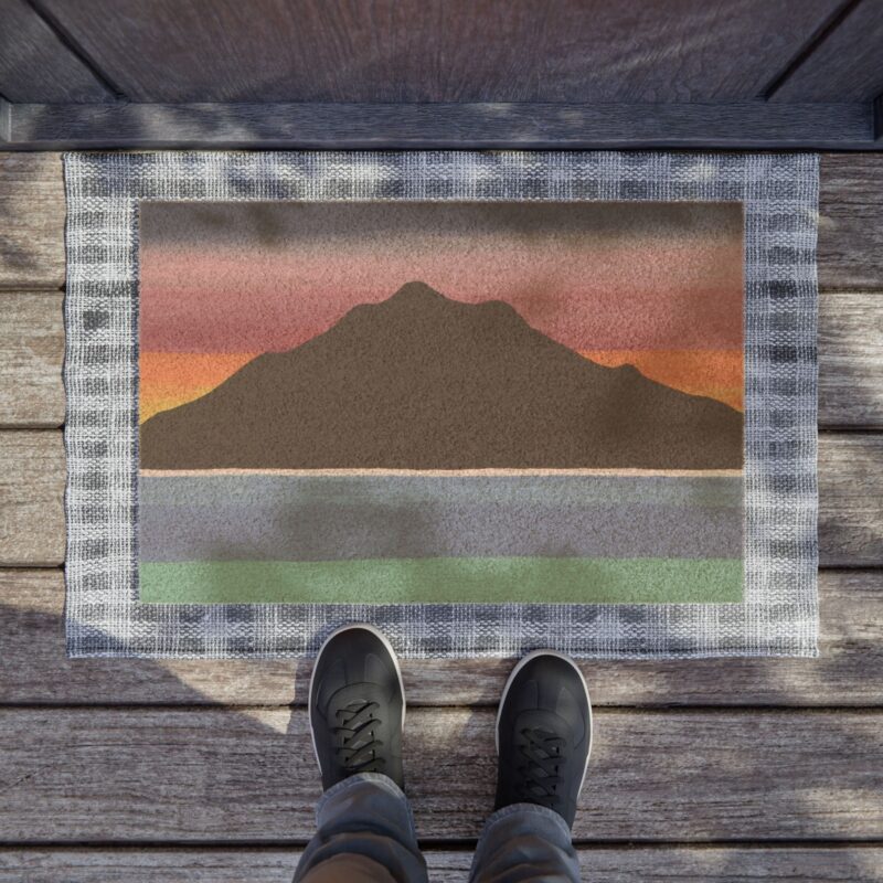 Doormat - Sleeping Lady's Serene Twilight Shoreline Sunset - Mt Tamalpais - Made in USA