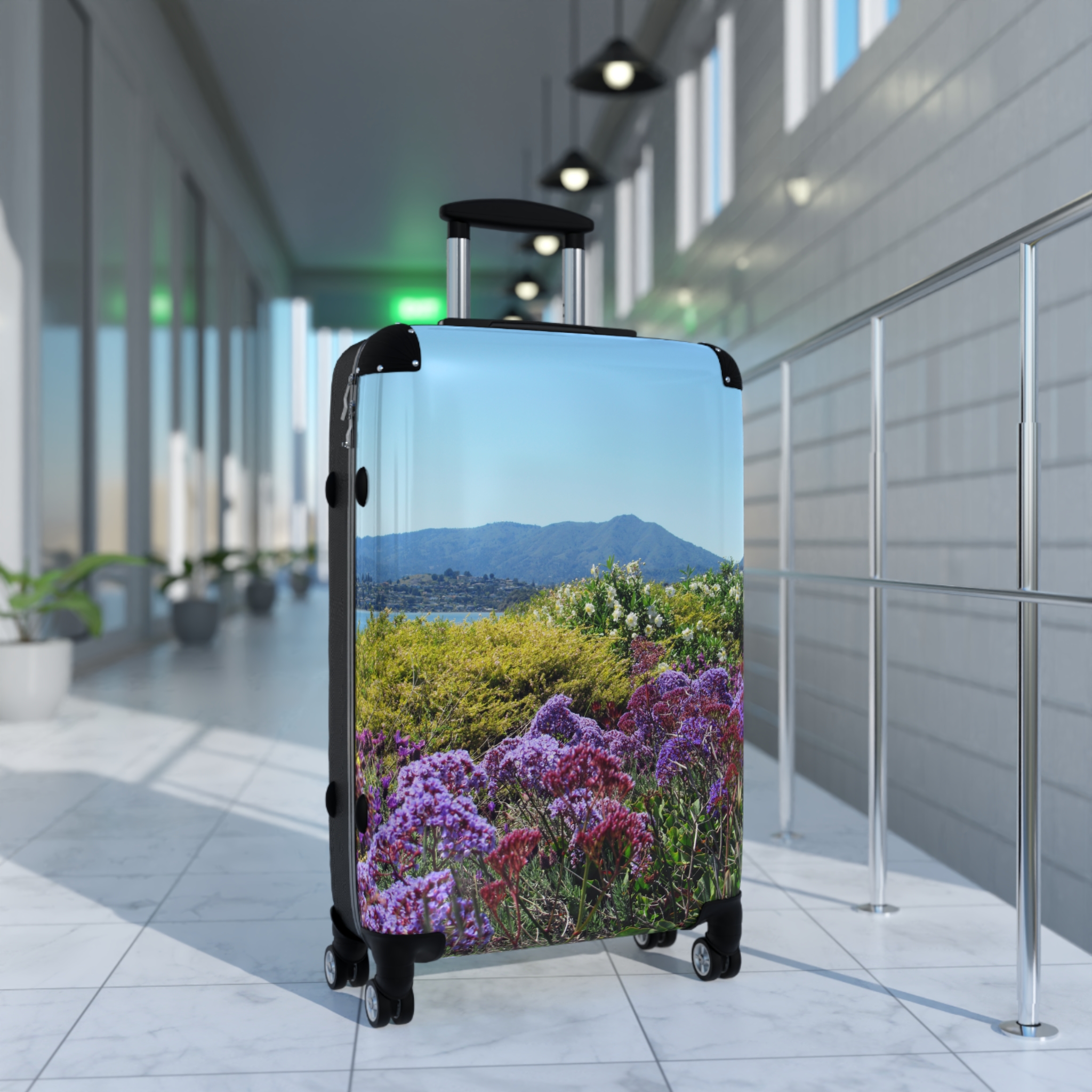 Suitcase Mt Tamalpais Purple Flowers Design - Select size - Image 7